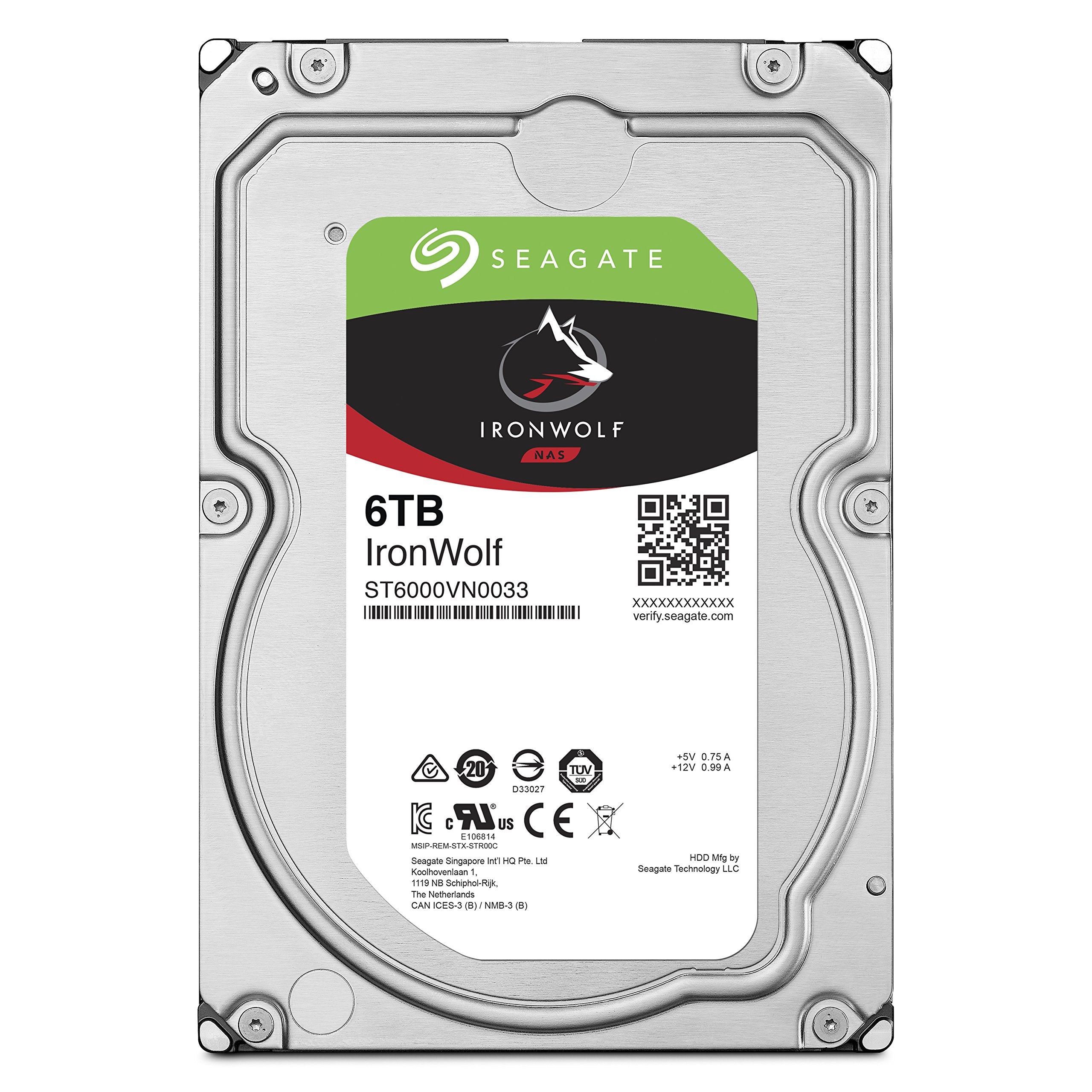 Seagate ST6000VN0033 Iron Wolf Multimedia Server Storage 6TB Internal Hard Drive 3.5'   SATA