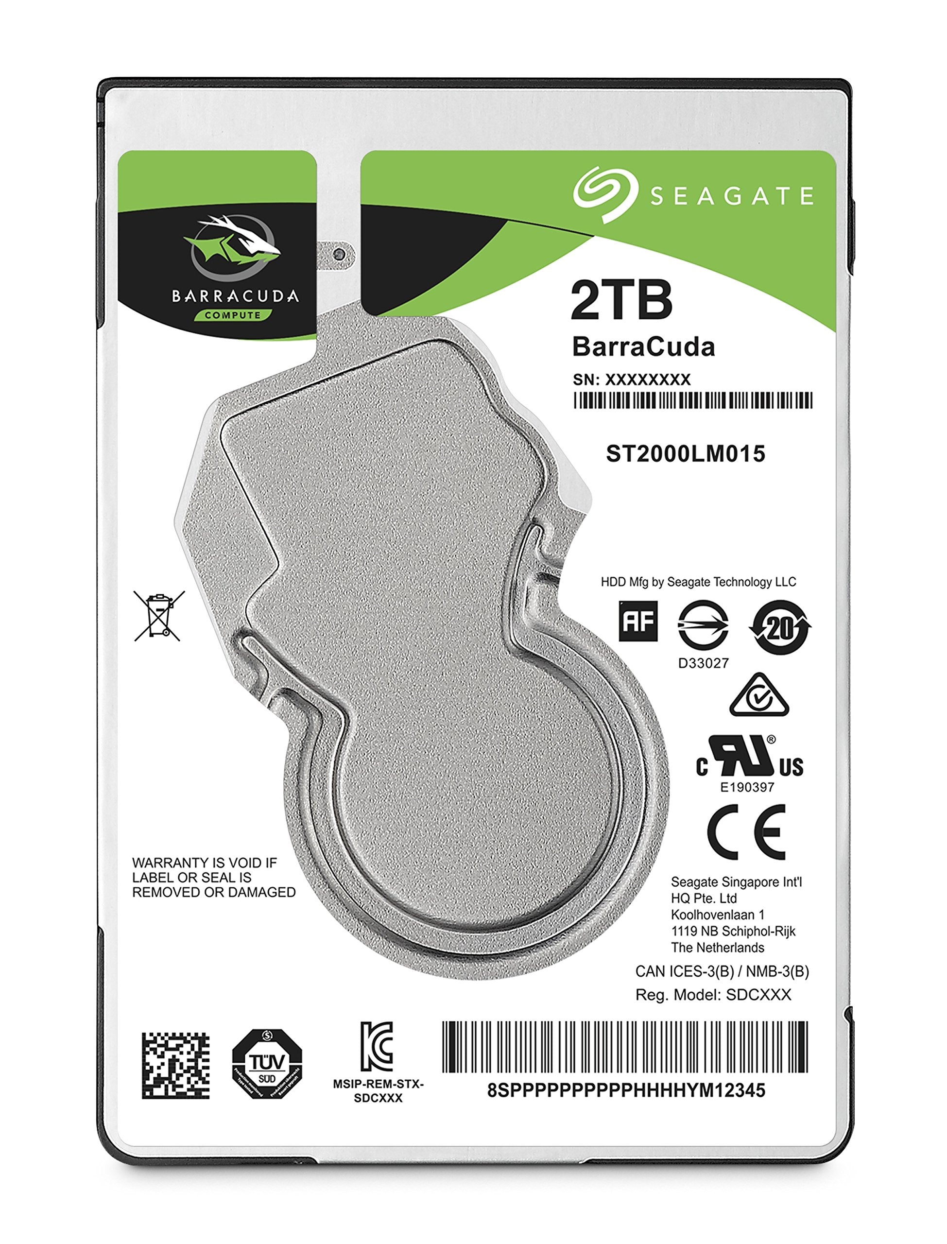 Seagate 2TB BarraCuda SATA 6Gb/s 128MB Cache 2.5Inch 7mm Internal Hard Drive (ST2000LM015)