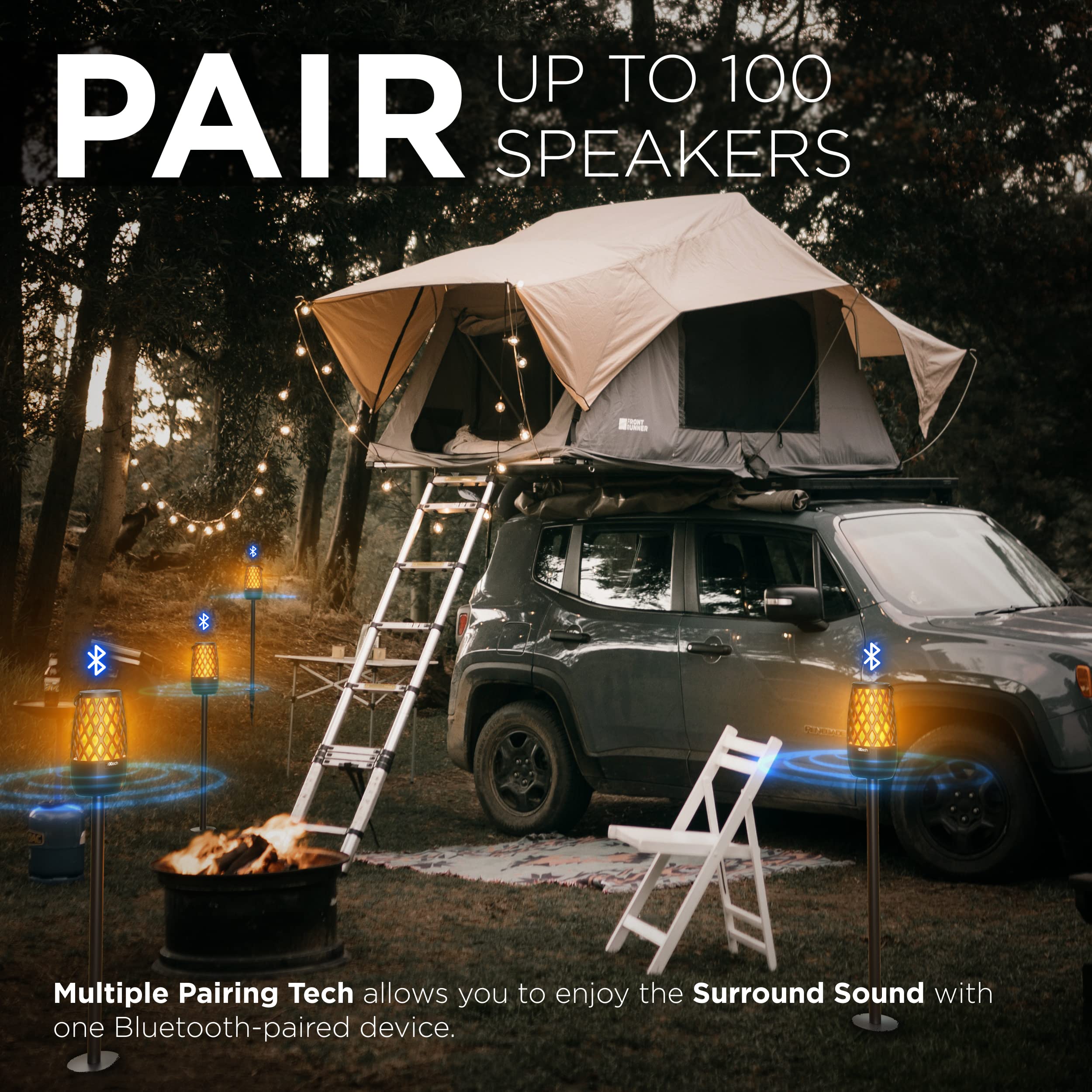 Ixtech Outdoor Bluetooth Speakers, Waterproof Portable Bluetooth Speaker Wireless With Lights, Outdoor Gifts For Dads Mom, Multi