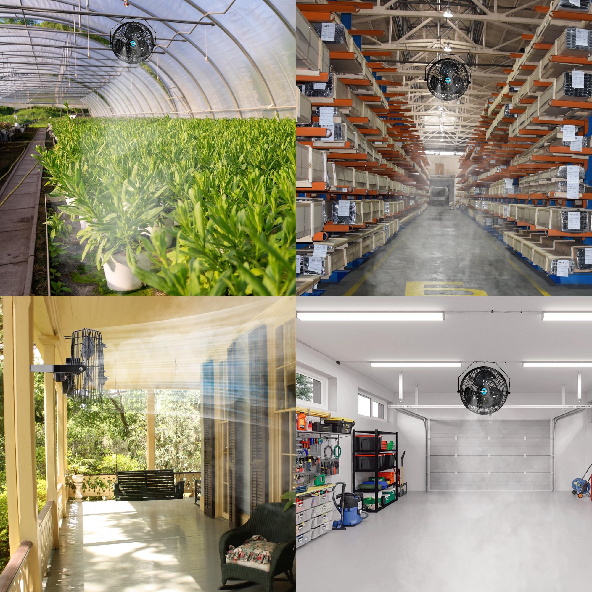 Tornado 12 Inch Outdoor Misting Wall Mounted Fan Ipx4 Rated High Velocity Metal Industrial Wall Fan For Commercial, Industrial,