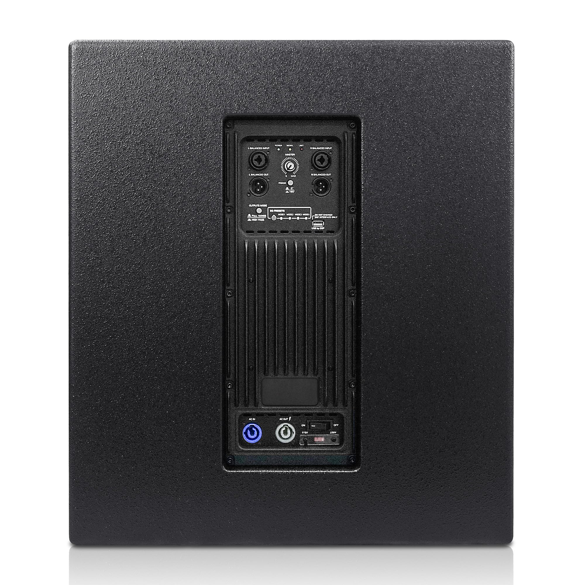 Sound Town Oberon Series 18" 1600W Powered PA Subwoofer, Class-D Amplifier, Plywood, Black, Model OBERON-18SPW