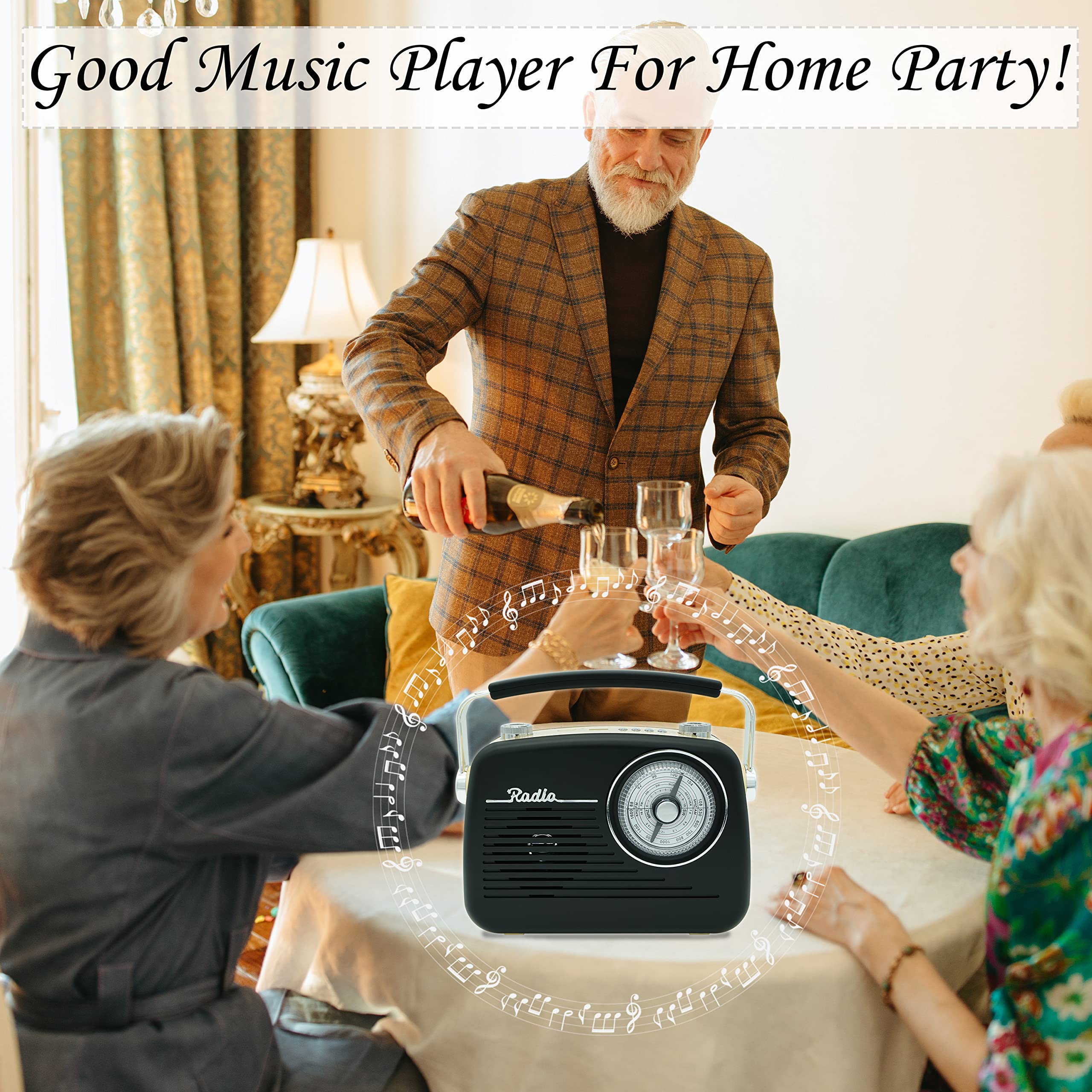 Wenpzeray D 216 Am Fm Sw Band Radio Portable Retro Transistor Receiver Speaker Ac Power Battery Operated With Headphone Jack Tf