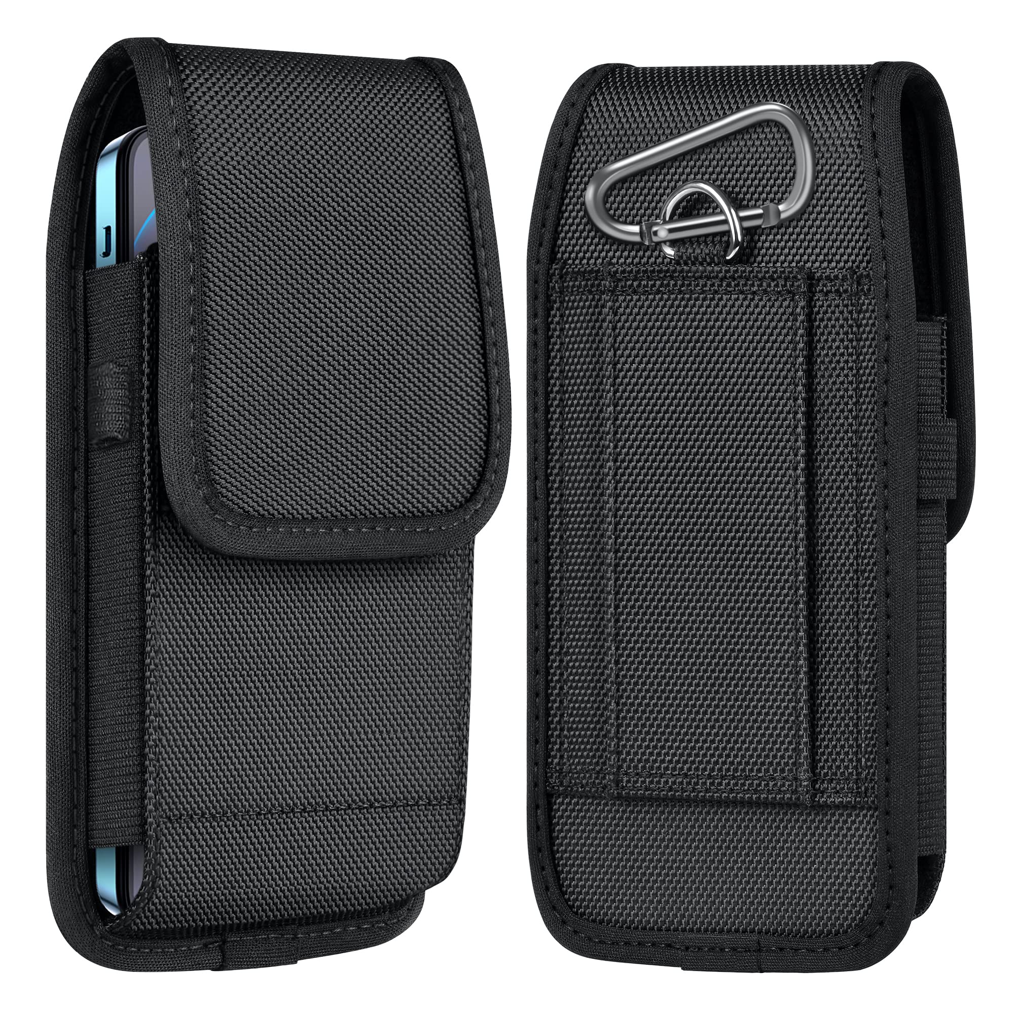 ykooe Cell Phone Pouch Nylon Belt Holster Case Compatible with iPhone 16 Pro Max, 16 Plus, 15 Pro Max, 15 Plus,14 Pro Max,14 Plu