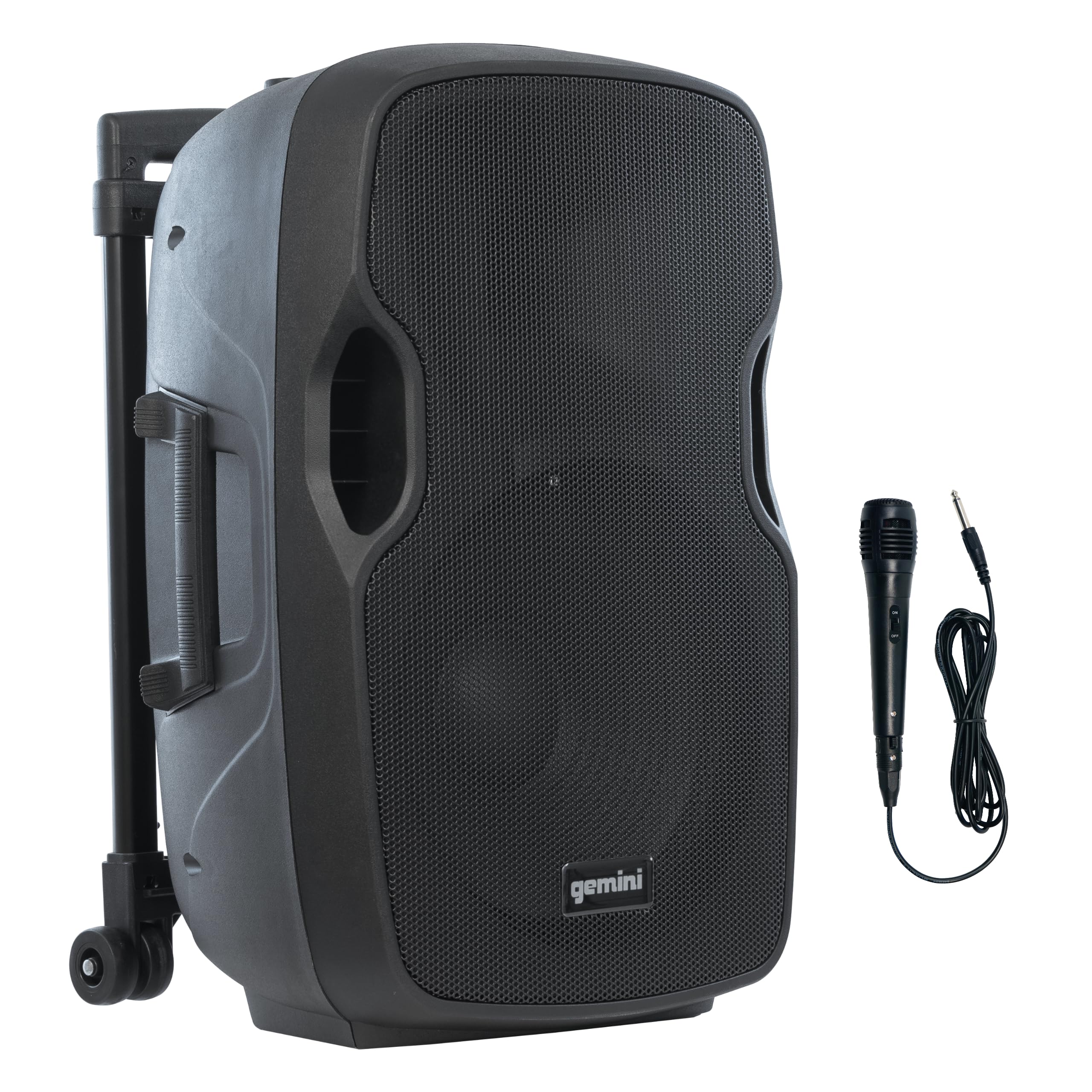 Gemini 12    1500W Wireless Battery-Powered Bluetooth PA Speaker with Mic & Guitar Inputs, USB/SD/FM - Rugged Pro Audio for Outd