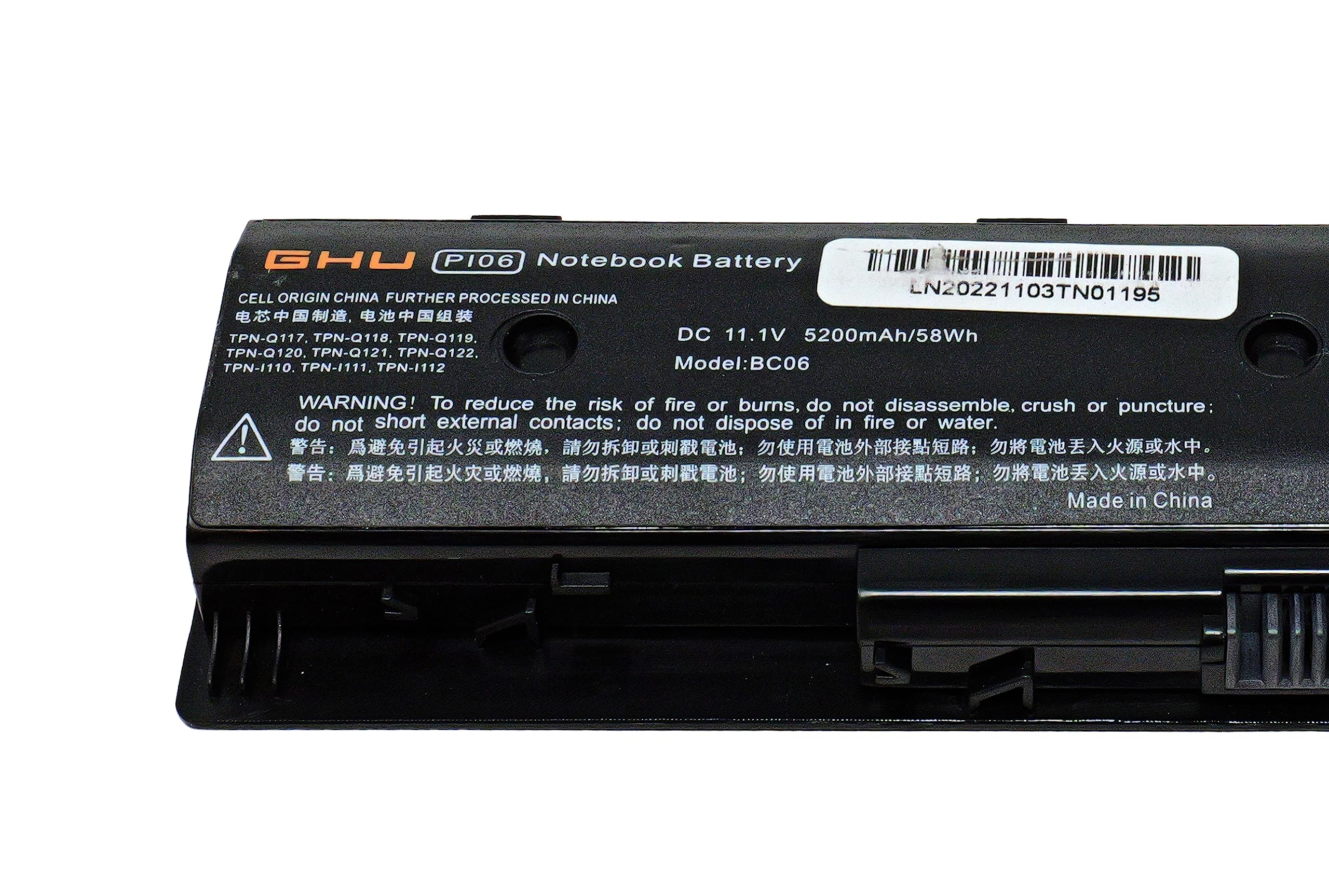 Ghu New Battery Pi06 Pi06Xl Compatible With Hp Notebook Hstnn Lb4N Hstnn Ub4N Hstnn Lb4O Pi09 Pn 710416 001 710417 001 Hstnn Yb4