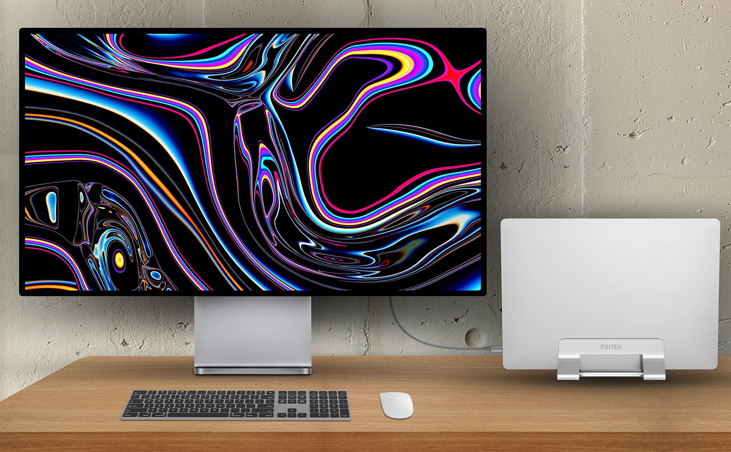 Psitek Aluminum Vertical Laptop Stand Dock Holder, Adjustable Slot Width 12 42Mm, Space Saving Upright Storage For Macbook And L