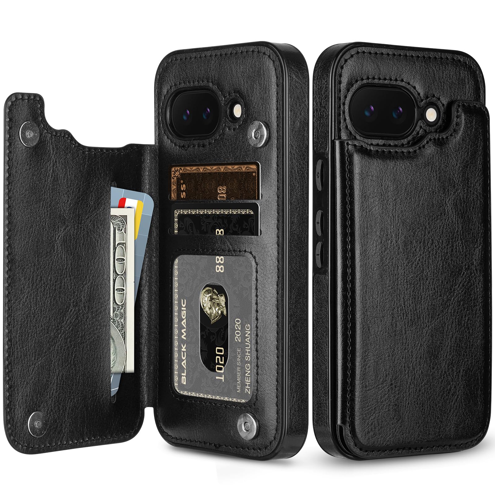 Hiandier For Google Pixel 9A Case Wallet With Card Holder Women Men Pu Leather Case For Google Pixel 9A Double Magnetic Clasp Sh