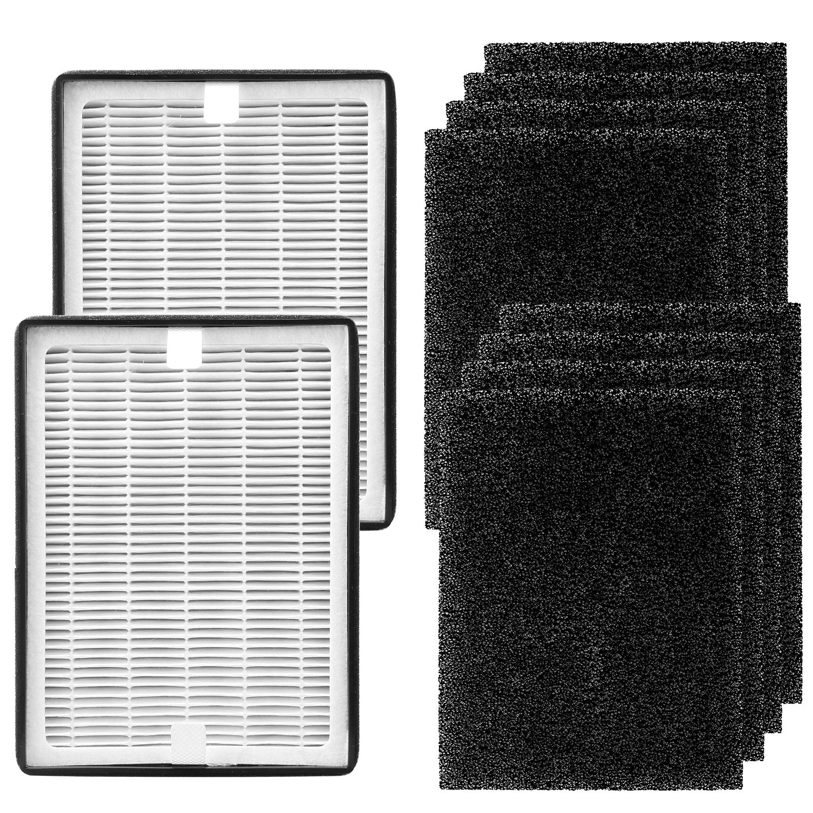 Keyjiniu H126 Replacement Hepa Filter, Compatible With Levoit Lv H126, Includes 2 Hepa Filters And 8 Activated Carbon Pre Filter