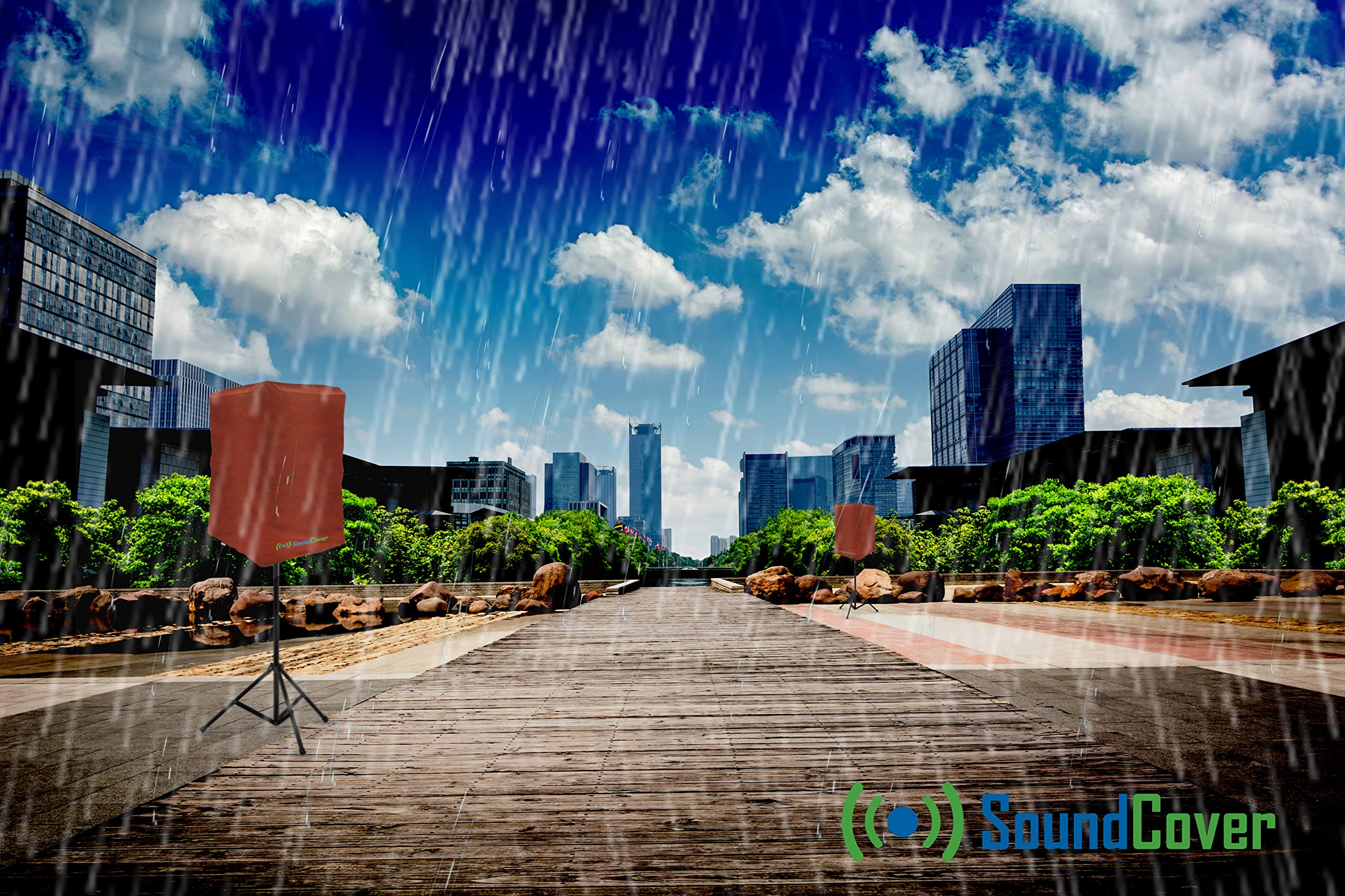 10 Inch Pa/Dj Lightweight Powered Speaker Cover Bag In Brown For Stand Mounted Speakers   Over The Top Fit, Water Resistant (Not