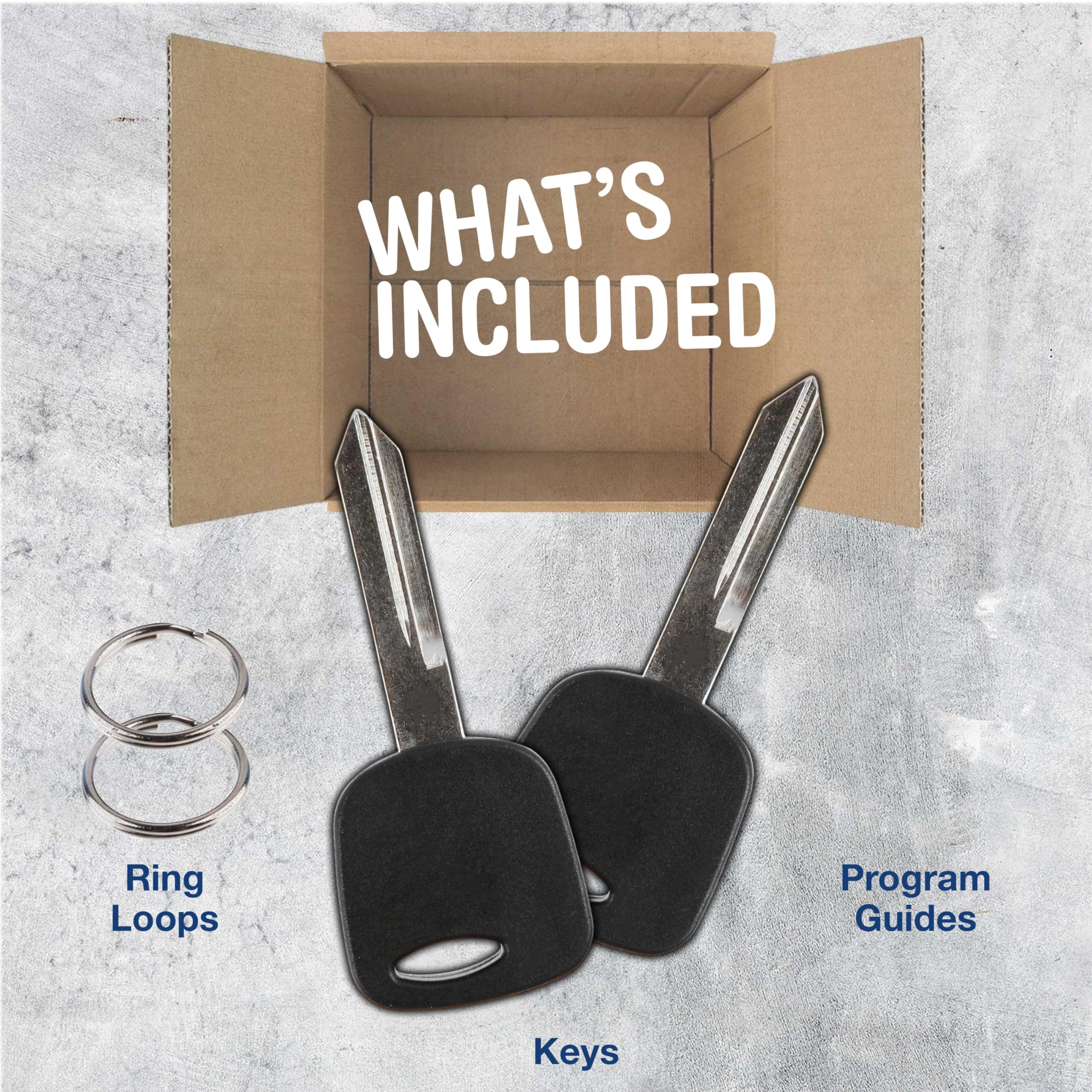 2 Keylessoption Replacement Ignition Chipped Key Transponder Compatible With Ford 4C H72