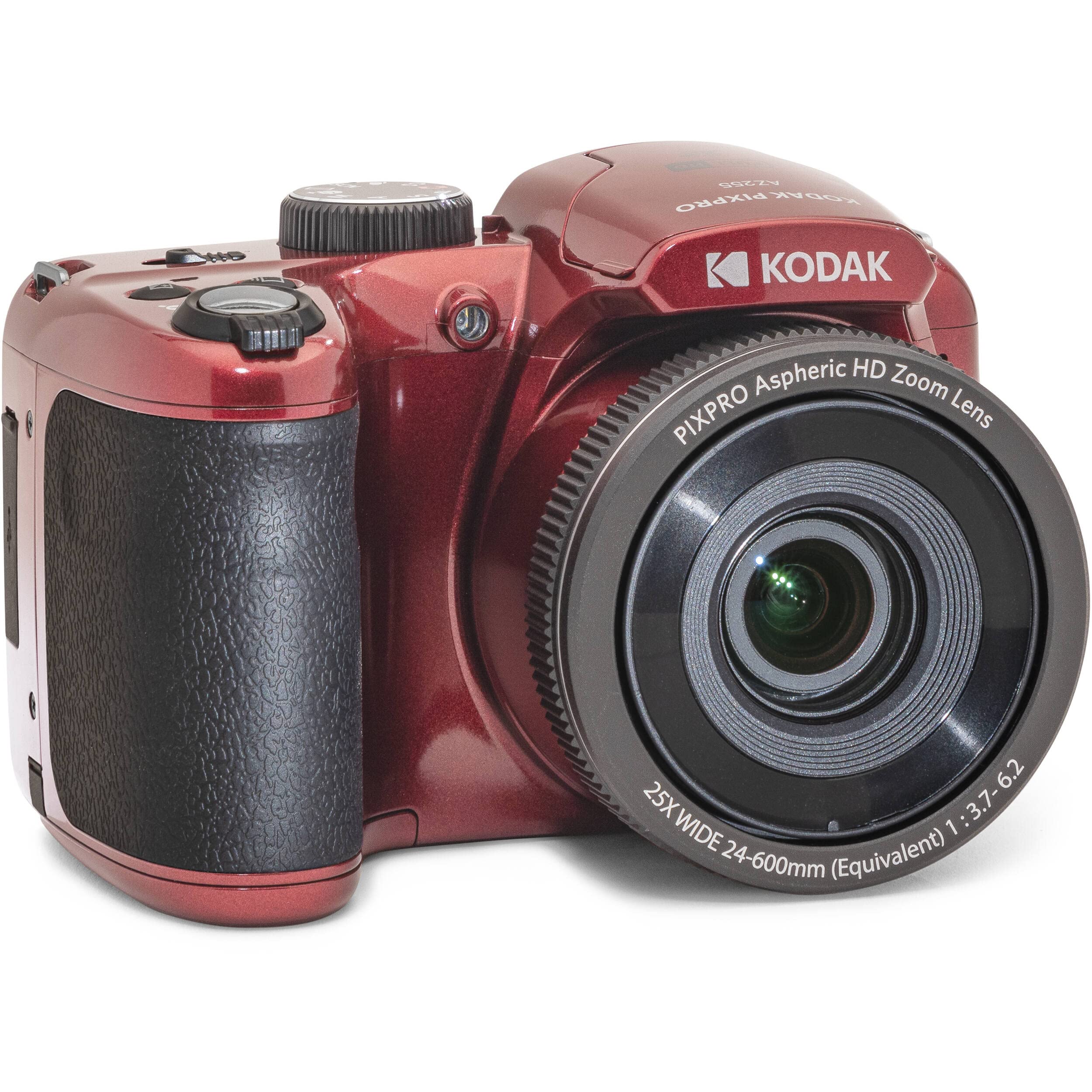 Kodak Pixpro Az255 25X Optical Zoom 16Mp Digital Camera (Red)+ Sandisk 32Gb Memory Card (2) + Digital Camera/Video Case