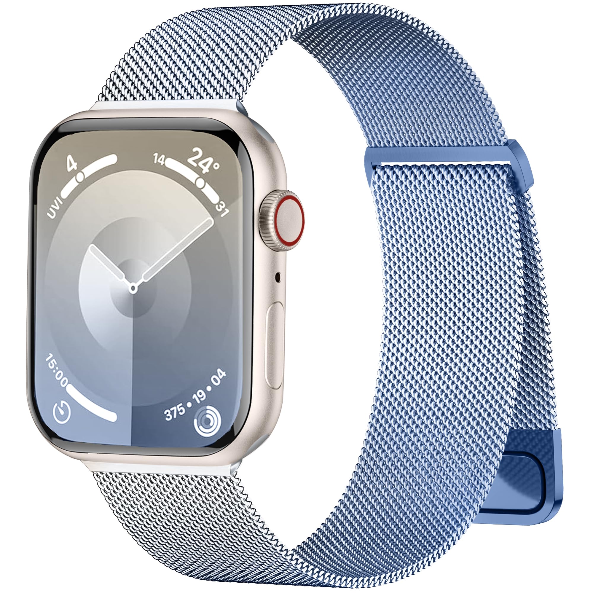 Metal Bands Compatible With Apple Watch Band 38Mm 40Mm 41Mm 42Mm 46Mm 44Mm 45Mm 49Mm Women Men, Stainless Steel Mesh Loop Magnet