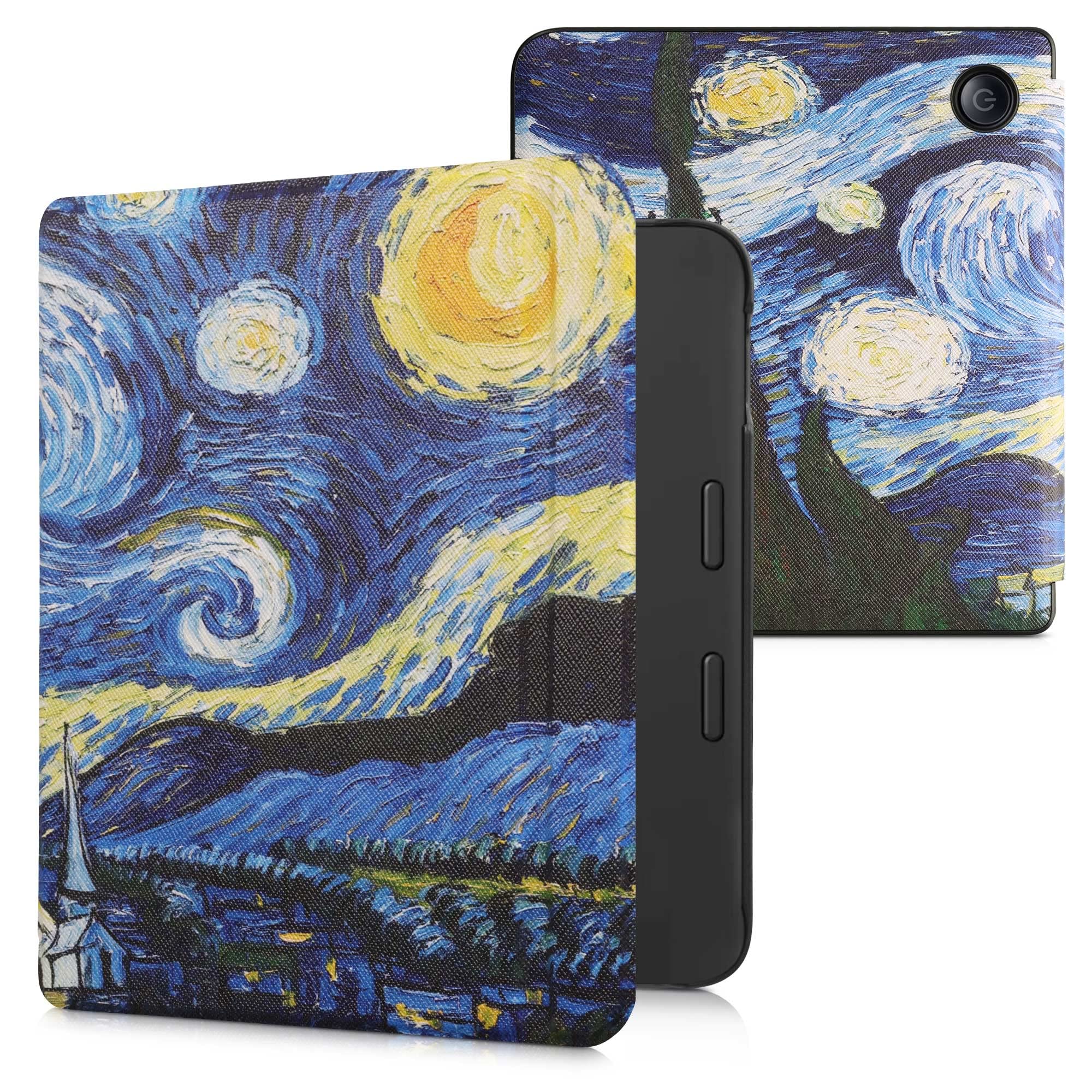 Kwmobile Case Compatible With Kobo Libra 2 Case   Ereader Cover   Starry Night Blue/Yellow