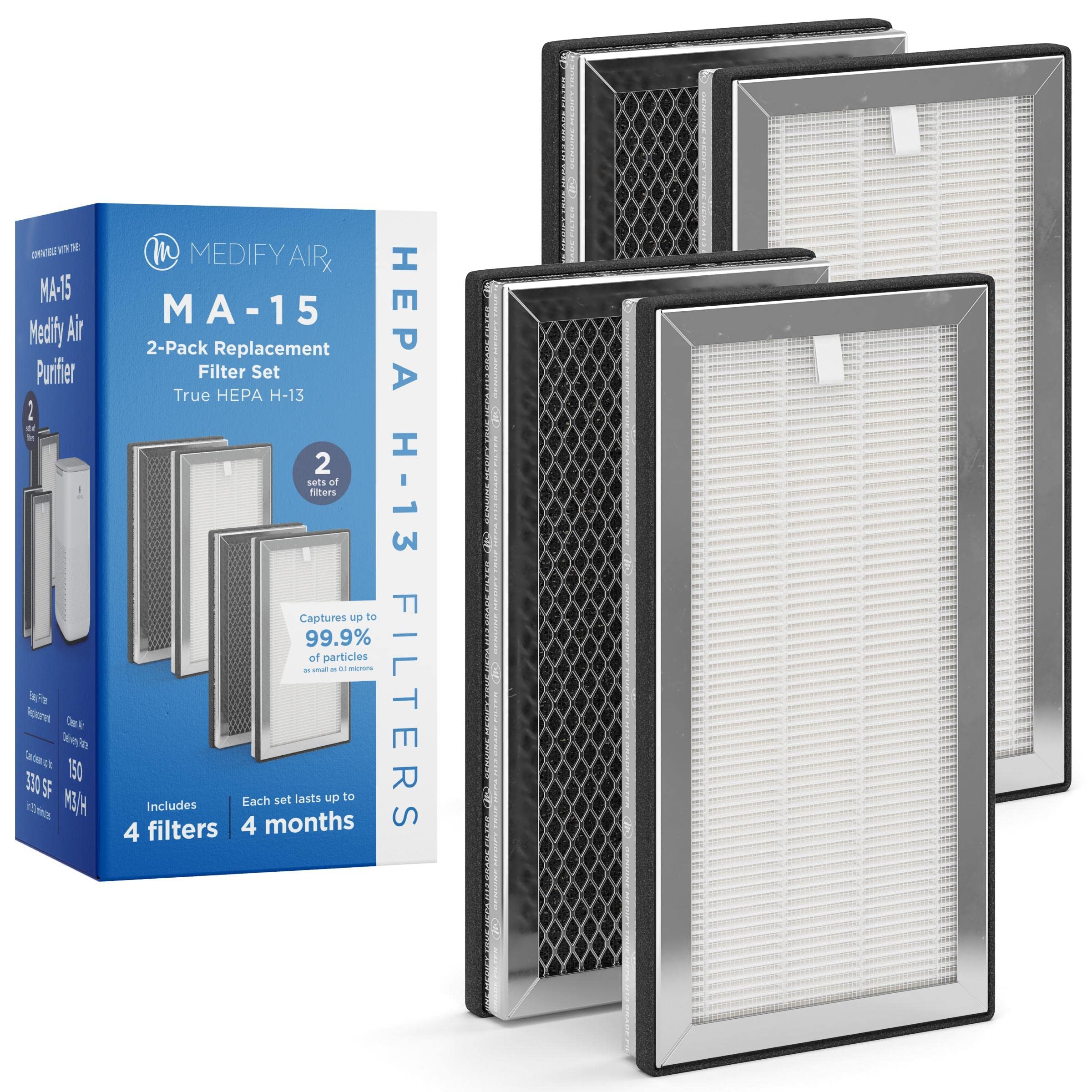 Medify Ma 15 Genuine Replacement Filter | For Allergens, Wildfire Smoke, Dust, Odors, Pollen, Pet Dander | 3 In 1 With Pre Filte