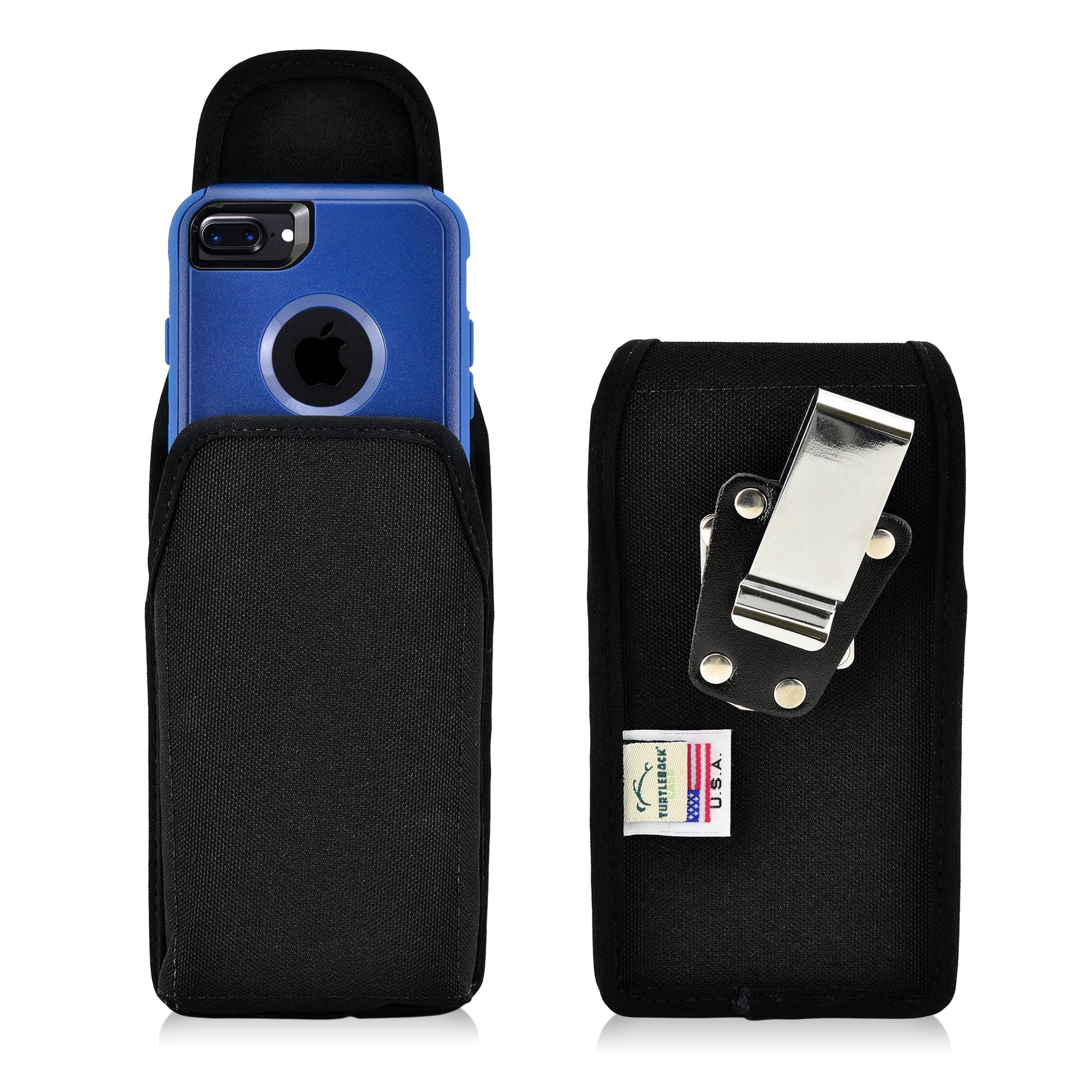 Turtleback Belt Clip Case Compatible with Apple iPhone SE (2020 and 2022) & iPhone 7/8 w/OB Commuter case Black Vertical Holster