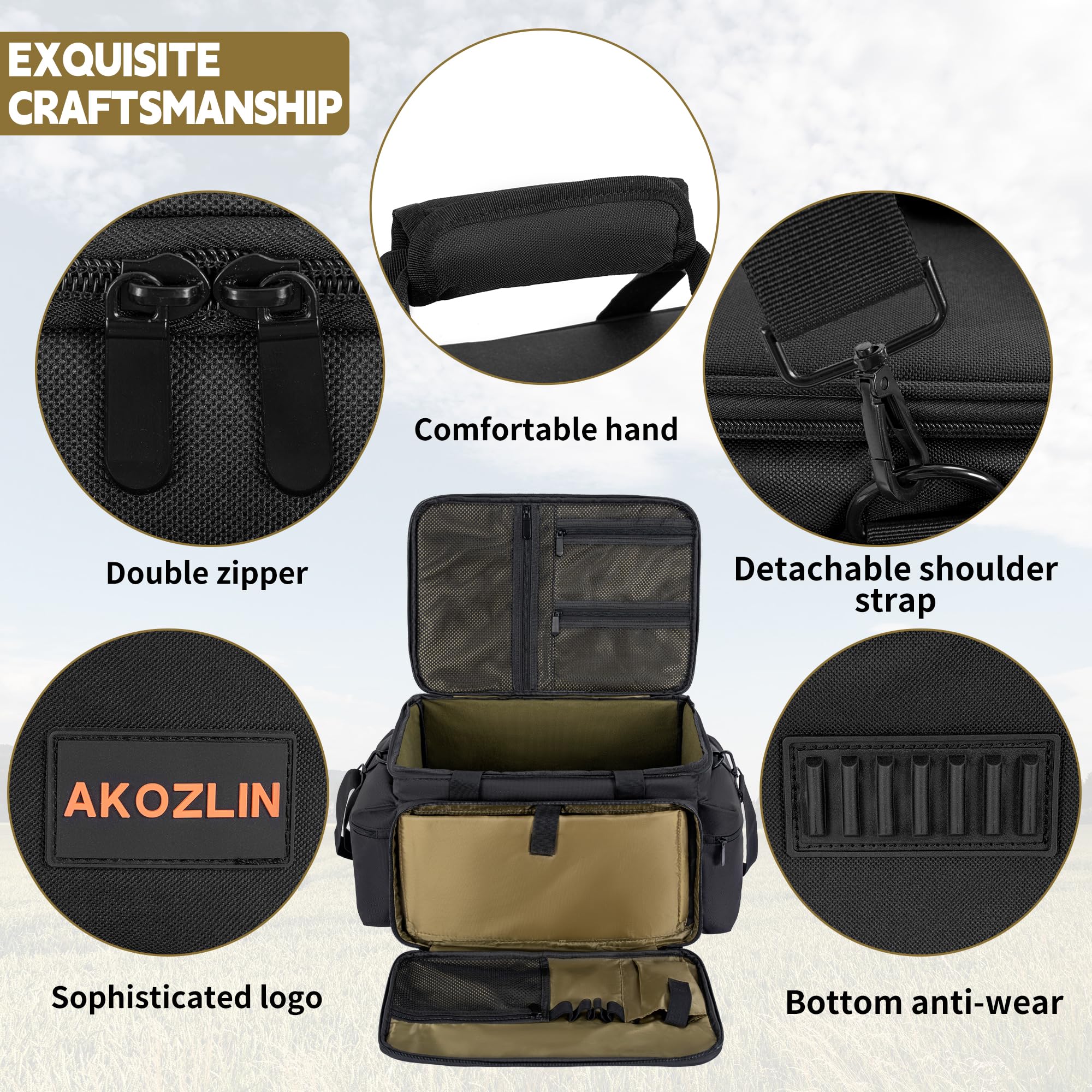 Akozlin Cable File Bag Dj Gig Bag Cord Organizer Case With Detachable Dividers For Laptop,Dj Gear, Sound Instrument And Music Eq