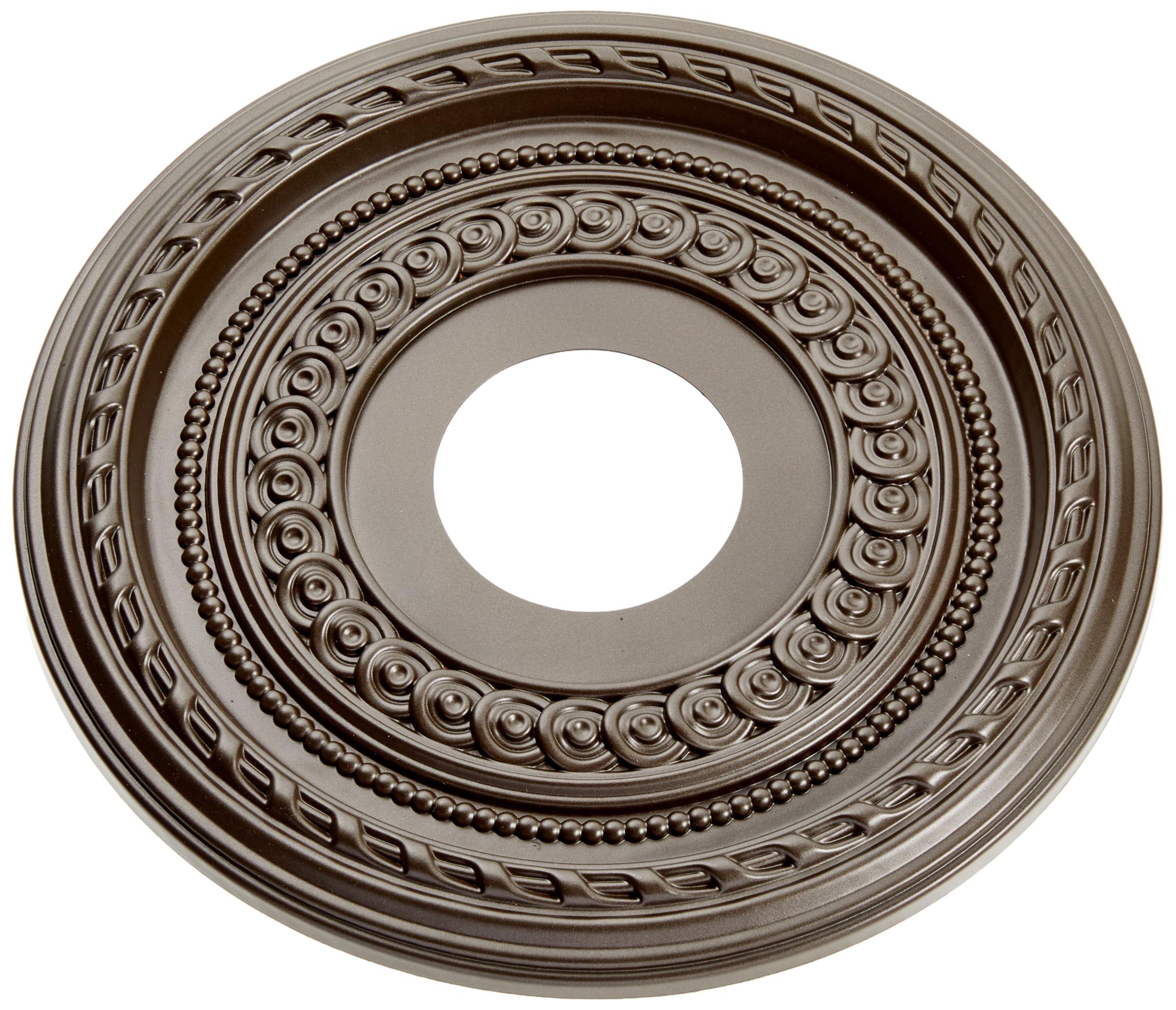 Ekena Millwork 13Od X 3 1/2Id X 3/4P Cole Thermoformed Pvc Ceiling Medallion (Fits Canopies Up To 4 1/4), Bright Coat Dark Bronz