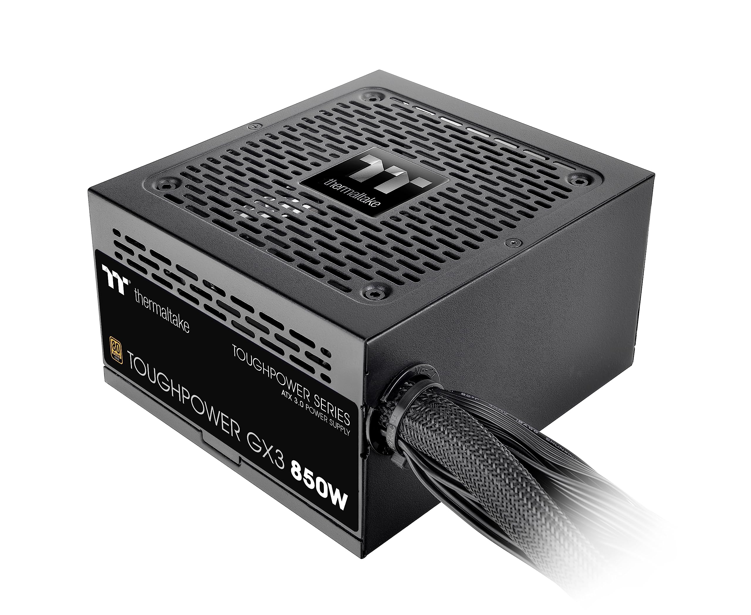 Thermaltake Toughpower GX3 850W 80Plus Gold SLI/Crossfire Ready ATX 3.0 Power Supply; PCIe5 12VHPWR Connector Included; 5 Year W