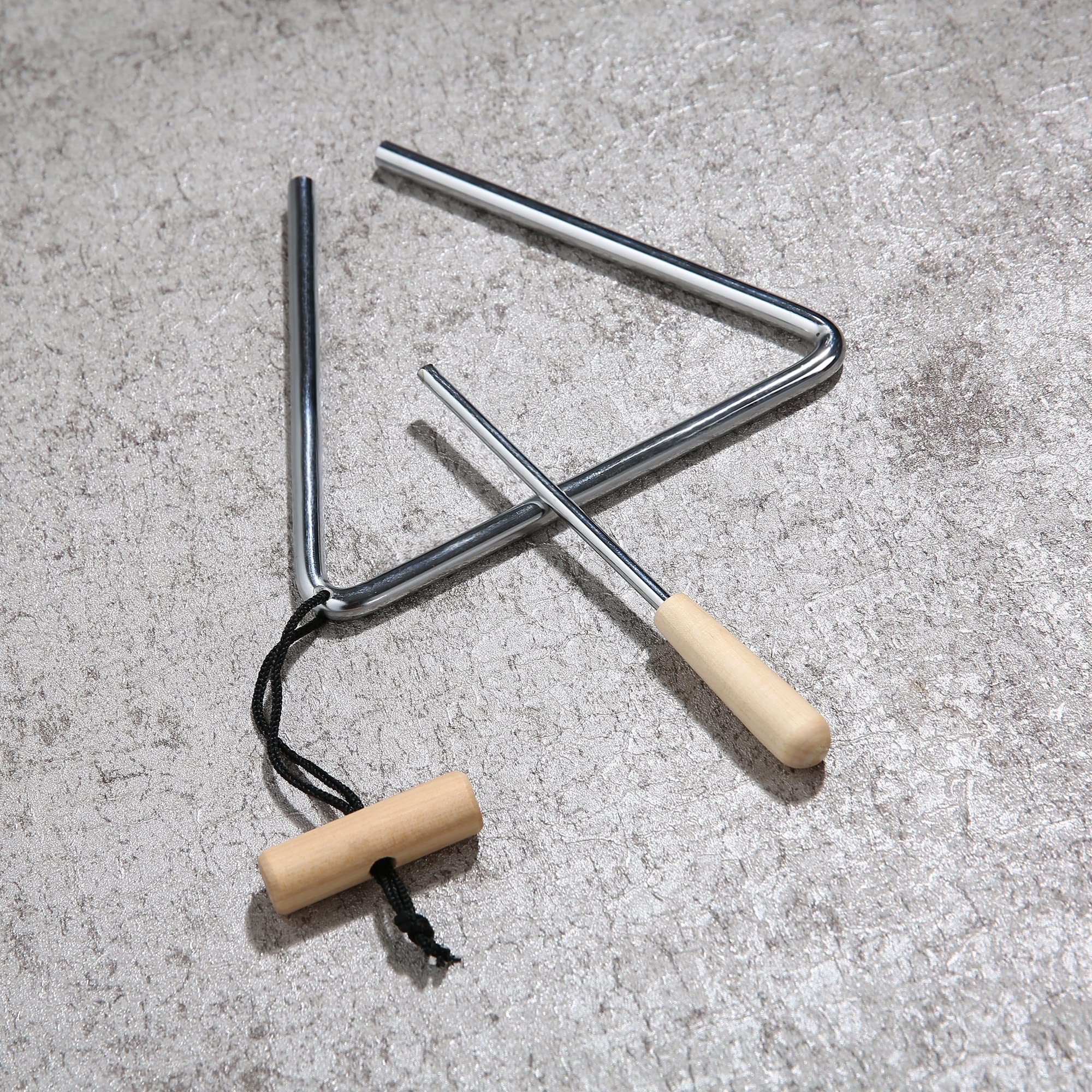 6 Inch Musical Triangle Instrument, Steel Triangle Percussion Bell With Striker
