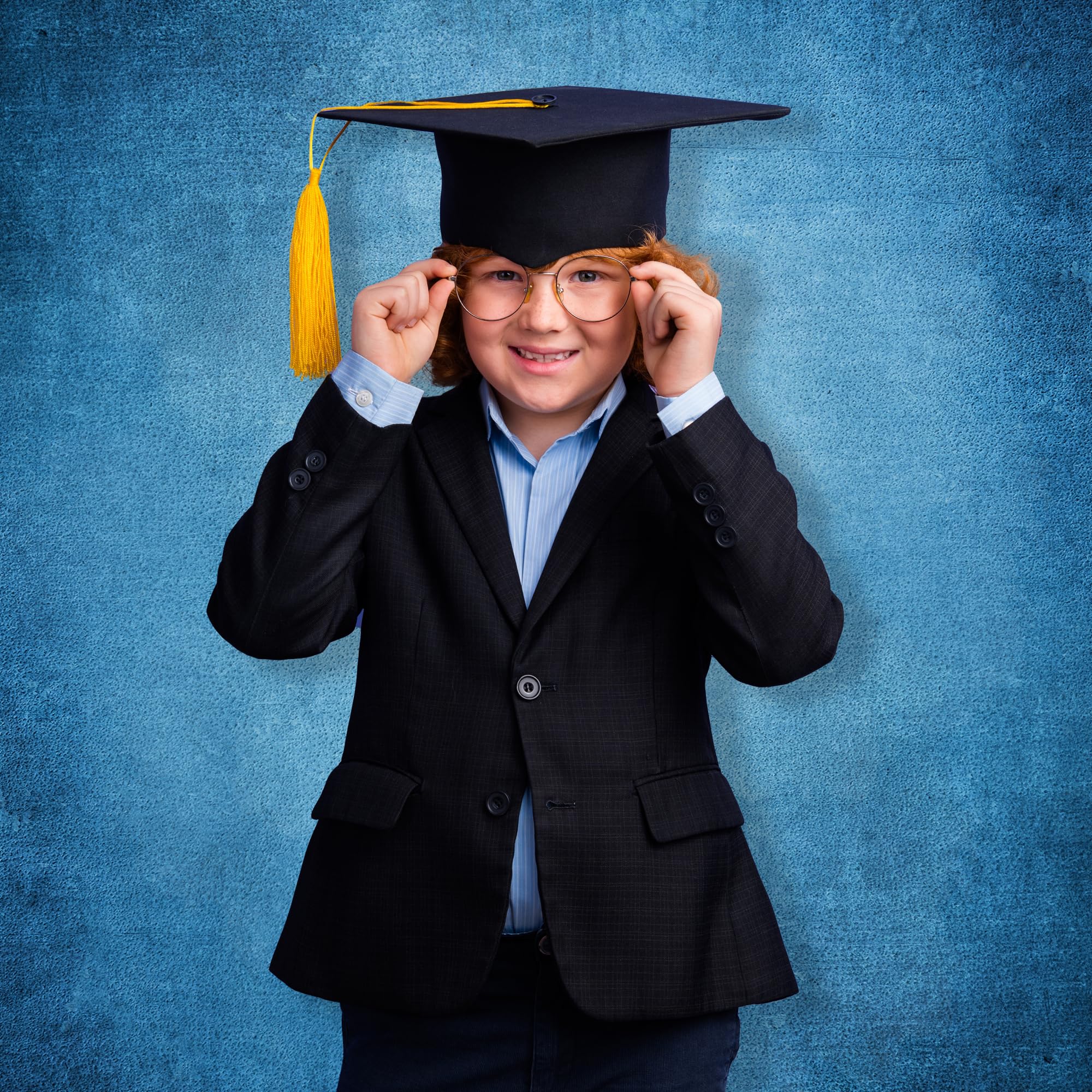 Riyidecor Dark Blue Headshot Backdrop Polyester Fabric Blue Headshot Texture Portrait Photography 5W*7H Feet Abstract Pure Blue