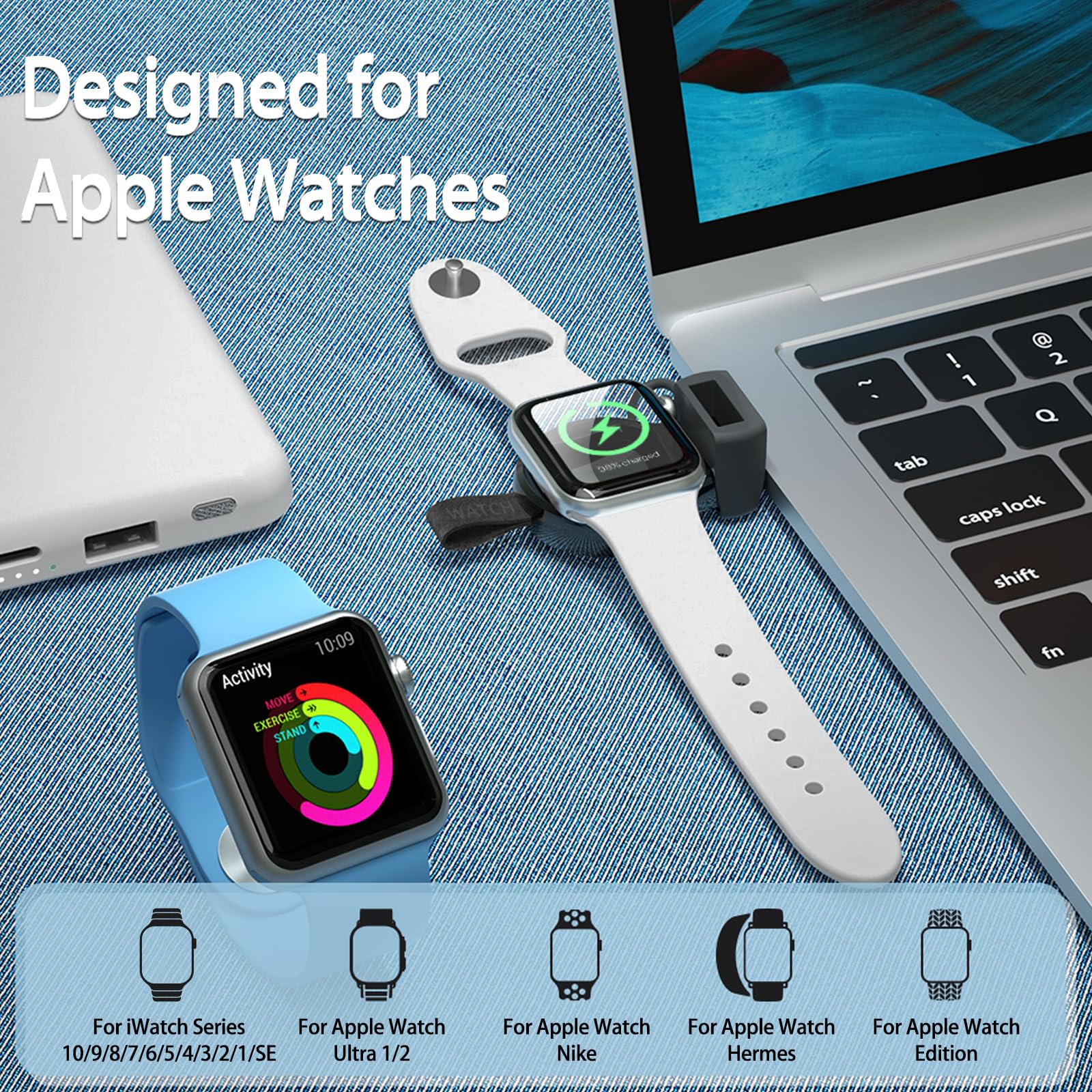 ?????????? ???????????????? For Apple Watch Wireless Charger, Portable Iwatch Charger, Travel Cordless Charger, Magnetic Wireles