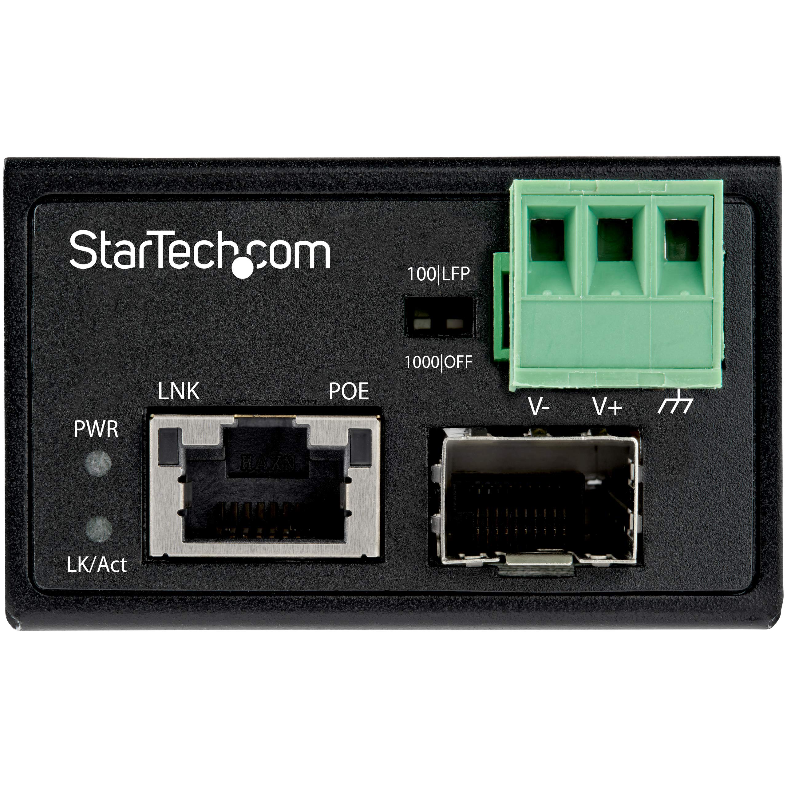 Startech.Com Poe+ Industrial Fiber To Ethernet Media Converter 30W   Sfp To Rj45   Singlemode/Multimode Fiber To Copper Gigabit