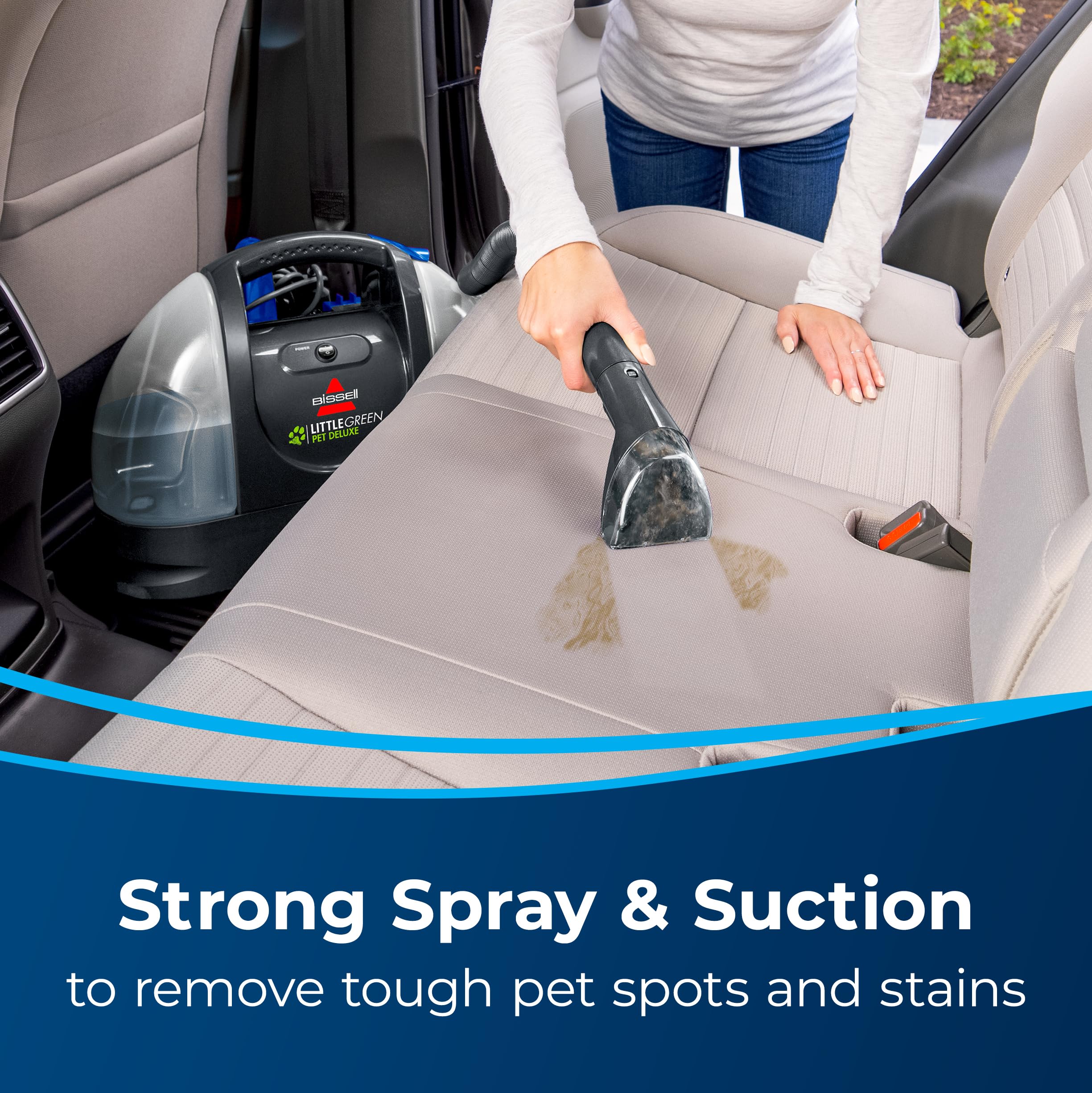 Bissell Little Green Pet Deluxe Portable Carpet Cleaner And Car/Auto Detailer, 3353, Gray/Blue