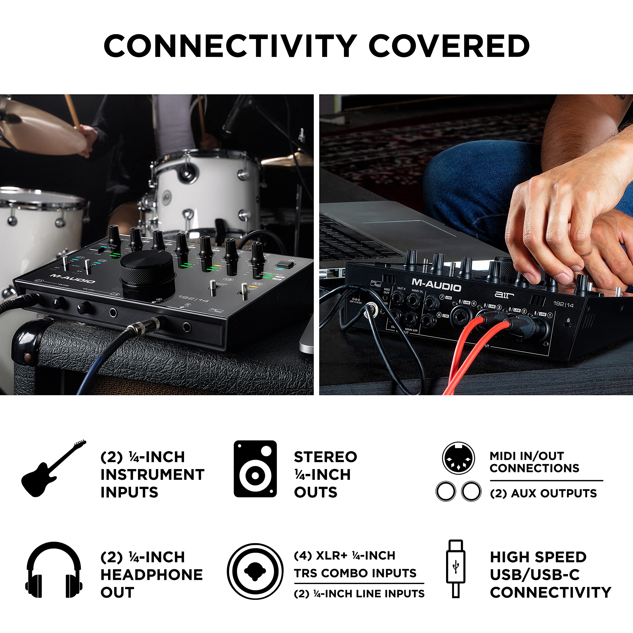 M Audio Air 192X14   Usb Audio Interface For Studio Recording With 8 In And 4 Out, Midi Connectivity, And Software From Mpc Beat