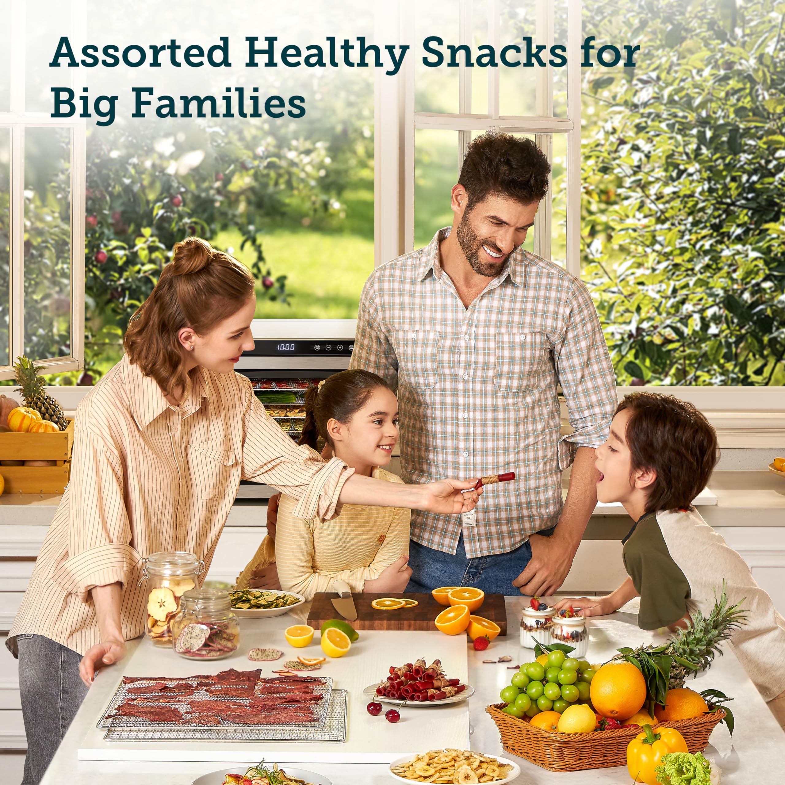 Cosori Food Dehydrator For Jerky, 10 Trays, 16.2Ft? Drying Space, 165?F Temperature Control, 48H Timer, 1000W Dehydrator Machine