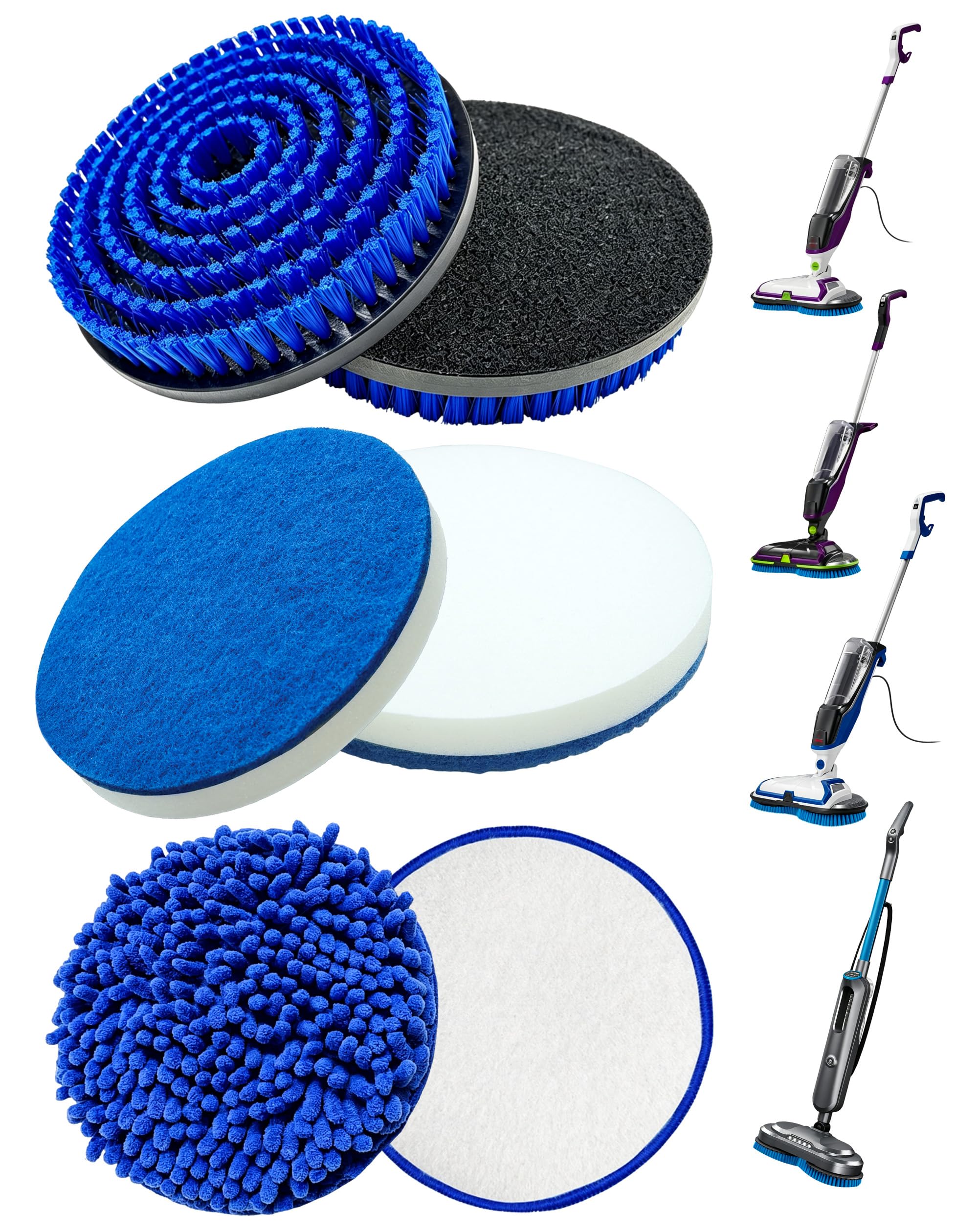 Conloquen 6Pack Replacement Brush & Pads Compatible with Bissell Spinwave Steam Mop 20393, 3897A, 20399, 23159, 23157, 2124, 37