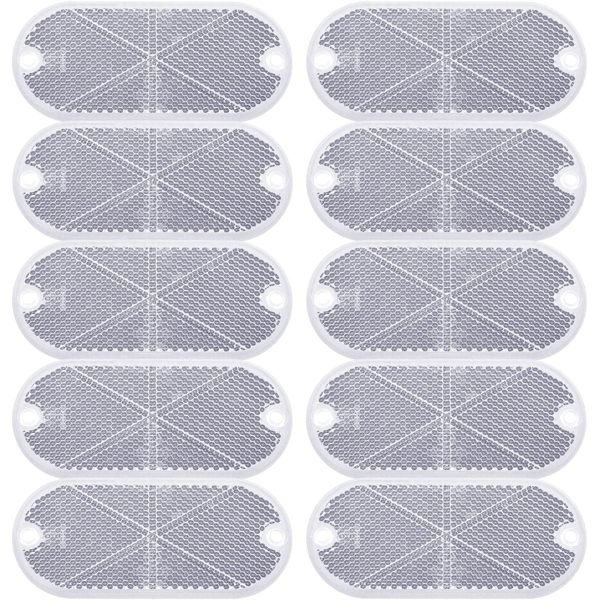 Tallew 10 Pack Front Reflector Oval Reflector For Driveway Fence Gate Posts Trailers Safety Reflectors Automobiles Boats Mailbox