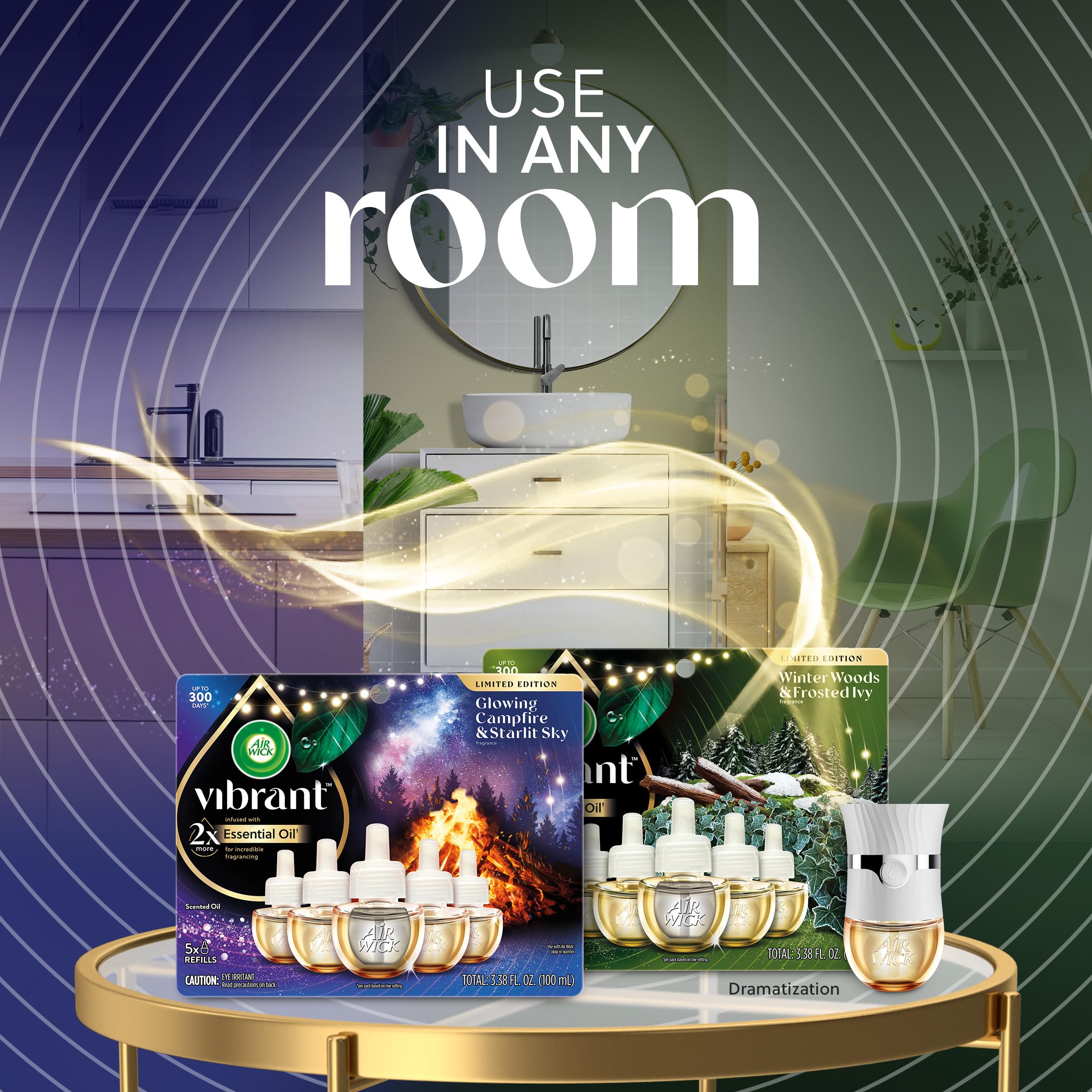 Air Wick Plug In Vibrant Scented Oil, Campfire + Winter Woods - Thumbnail 2