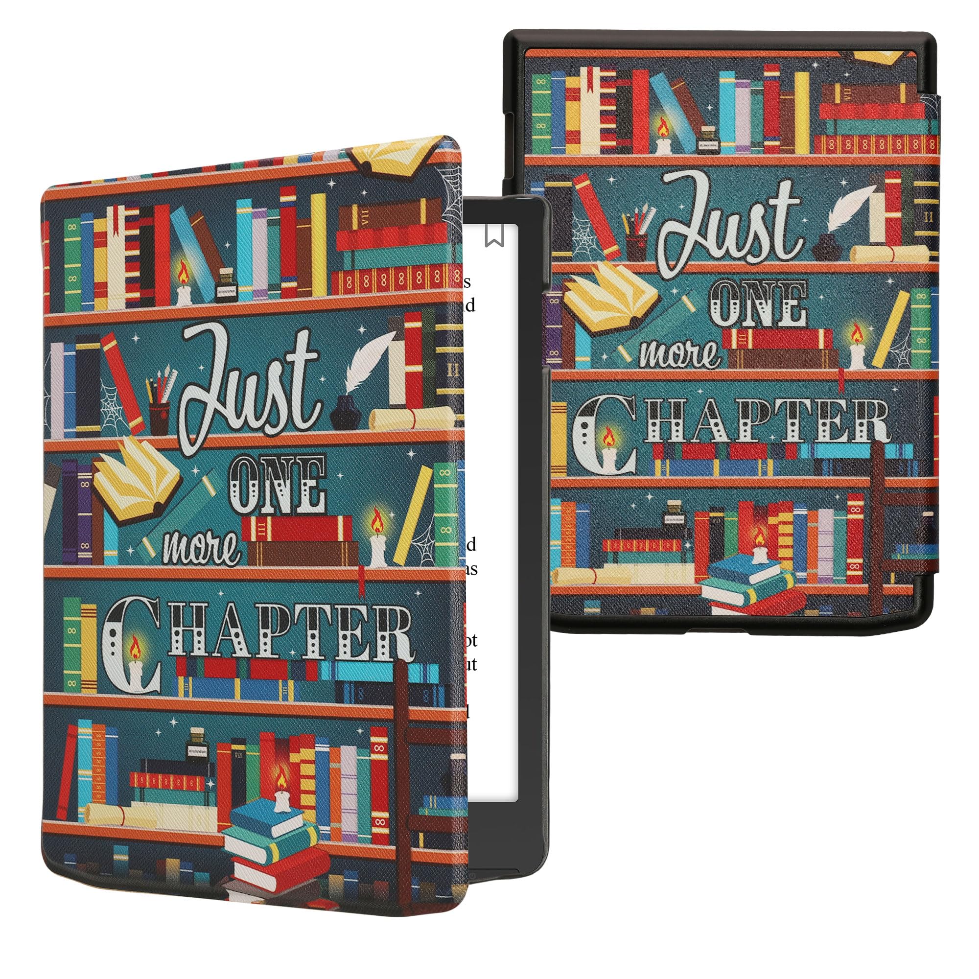 Kwmobile Case Compatible With Pocketbook Inkpad 4 / Color 3 / Color 2 / Vivlio Inkpad 4 Case   Ereader Cover   Library Motto Mul