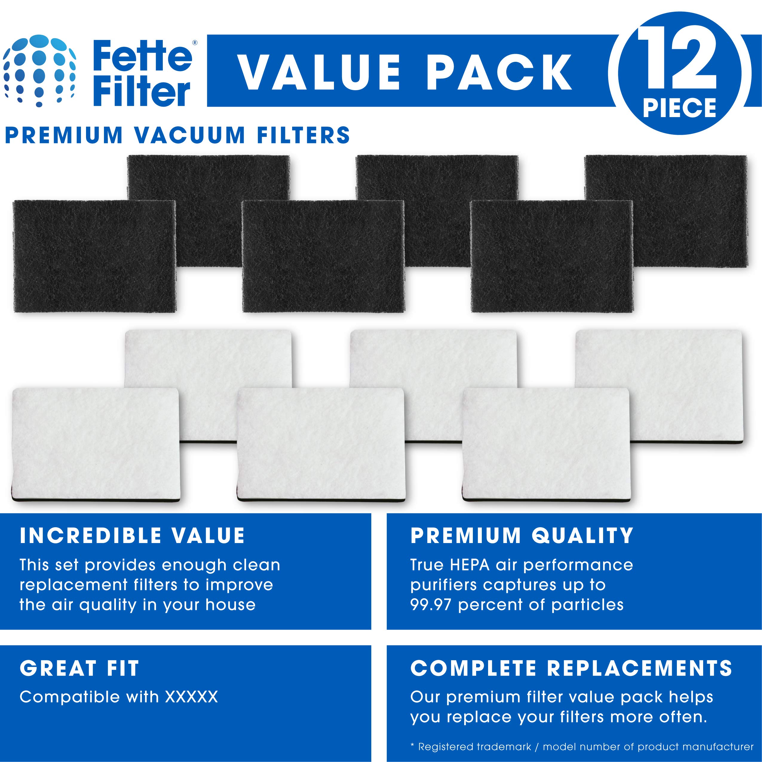 Fette Filter - Replacement Filter Compatible With Holmes Hapf7-U8 Smoke Grabber Ashtray. Fits Holmes Models: Hap70, Hap75, Hap76