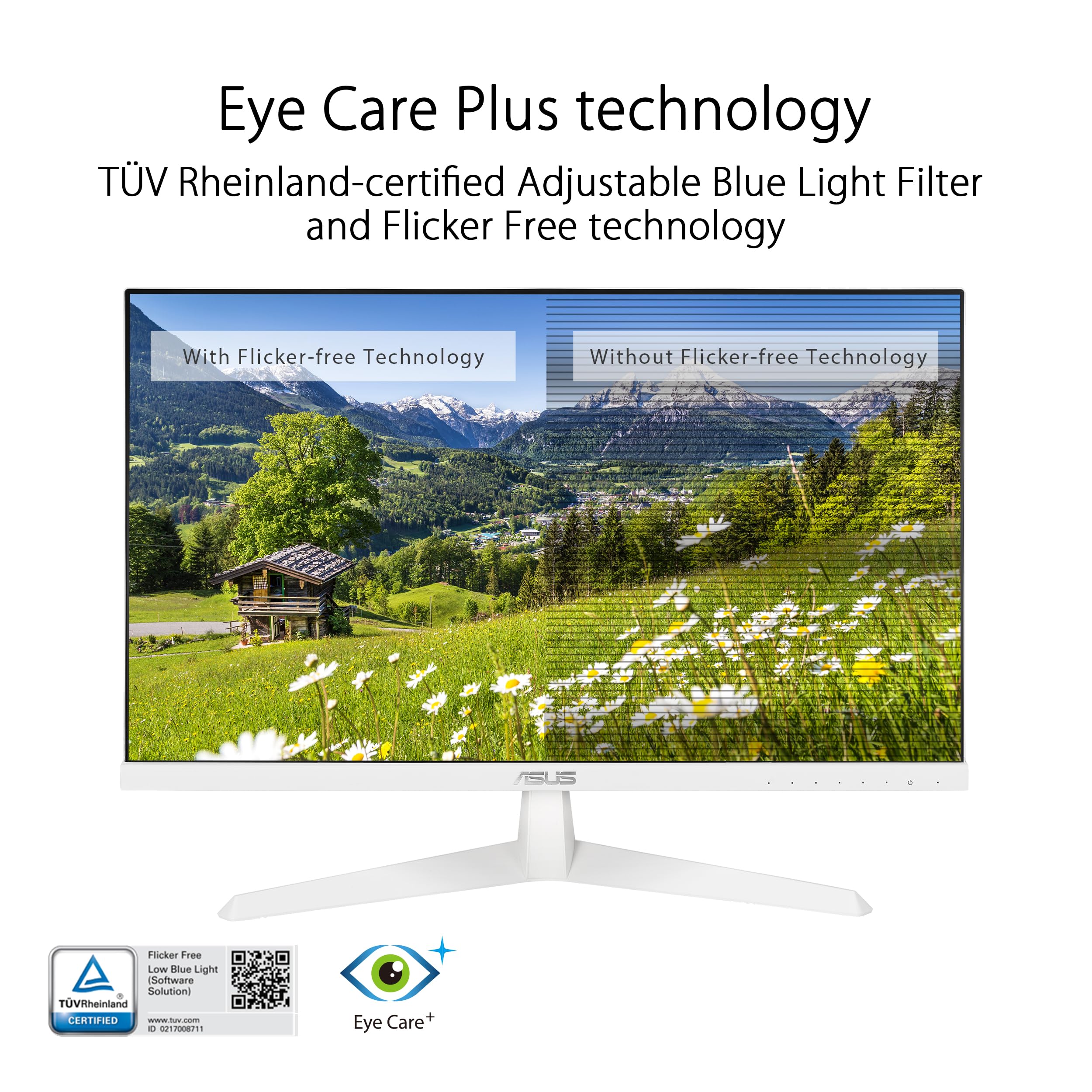 Asus Eye Care 23.8    1080P Gaming Monitor (Vy249Hf W)   Full Hd, Ips, 100Hz, Ips, Smoothmotion, 1Ms, Adaptive Sync, Eye Care Pl