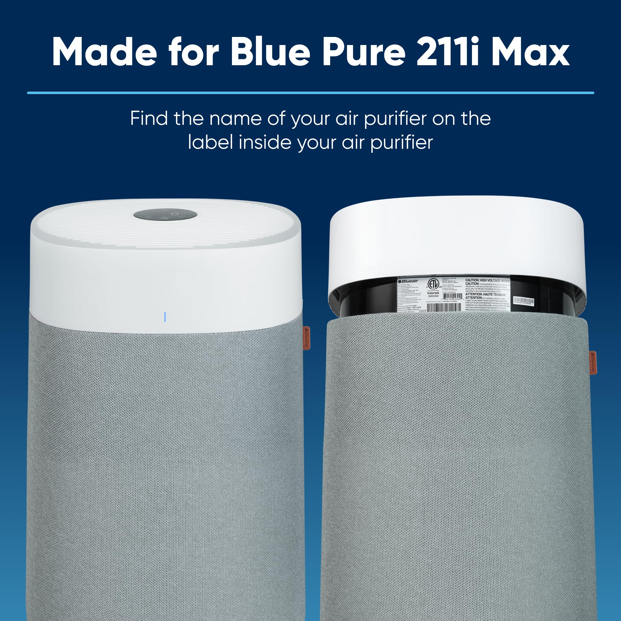 Blueair Blue Pure 211I Max Allergenblock Filter, Genuine Replacement, Blueair Filter Allergens, Pet Dander, Pollen, Dust, Blue P
