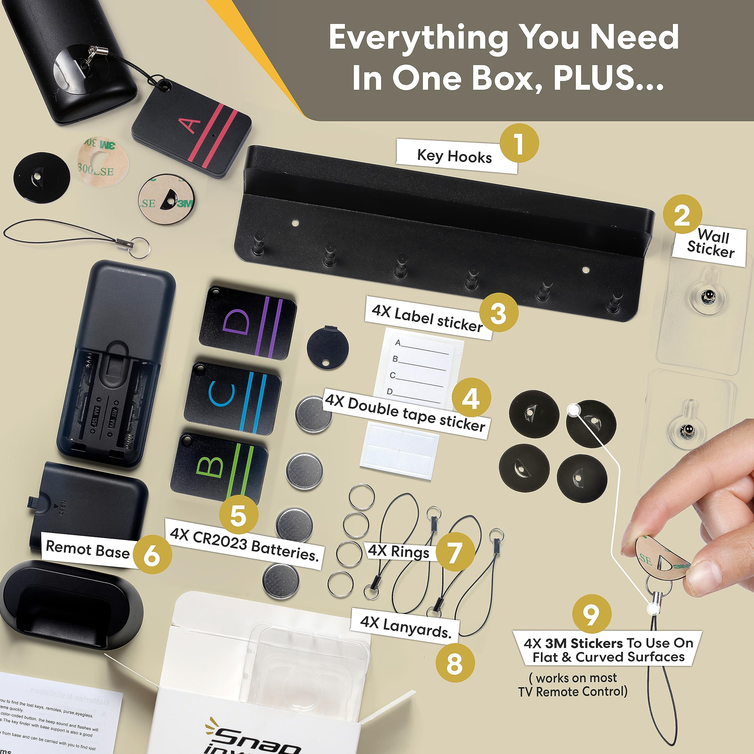 Key Finder Trackers & Retriever with Metal Key Hooks - Beeper Tag ...