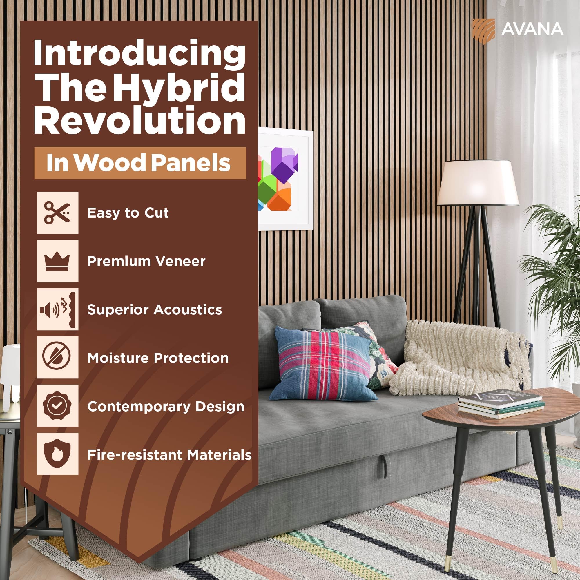 Avana Modern Acoustic Wood Wall Panels   47.2 X 12.6 Inch White Oak Acoustic Panels 2 Pcs   Wall Panels For Interior Wall Decor