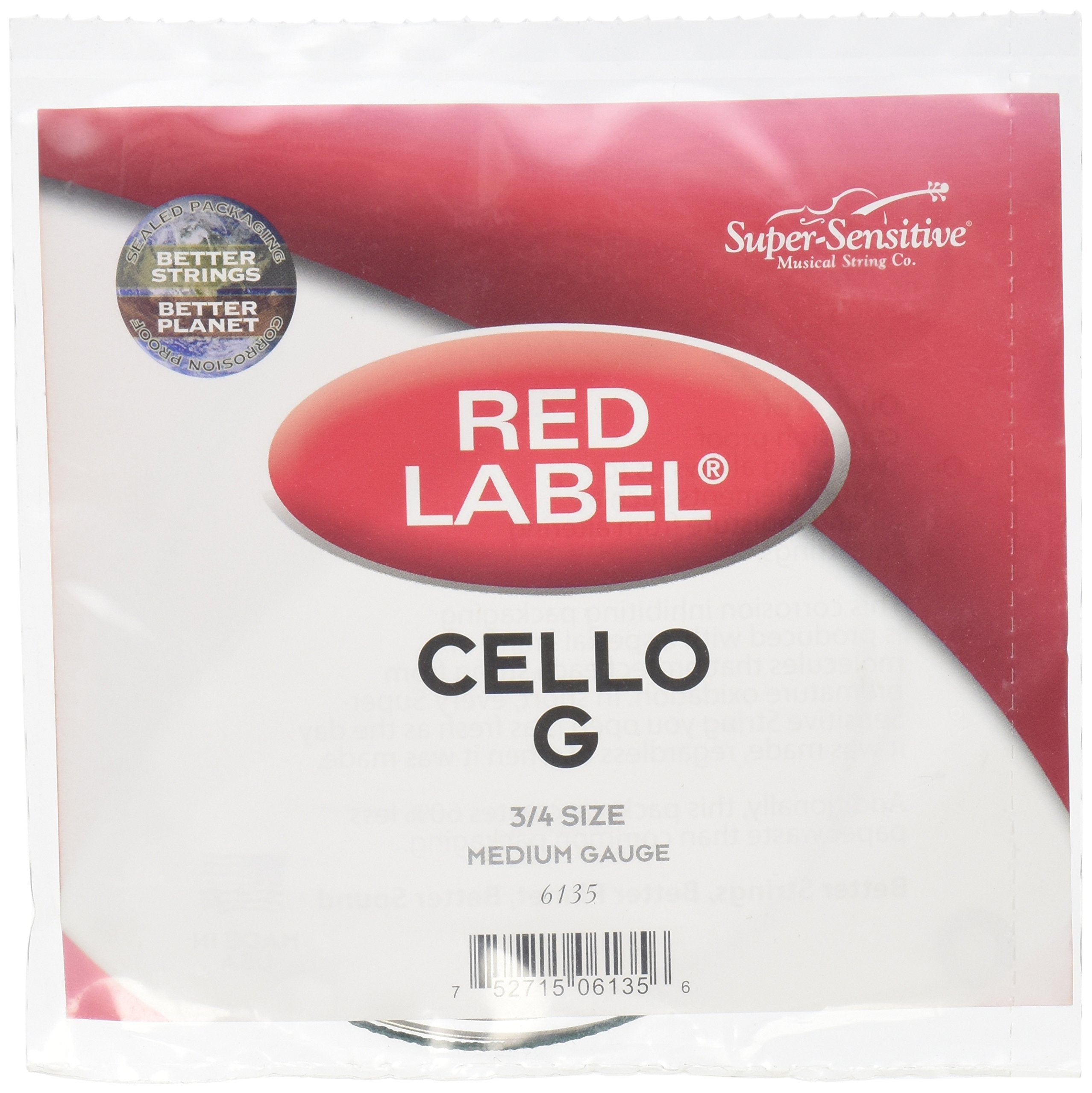 Super Sensitive Red Label Cello G String 3/4 Medium