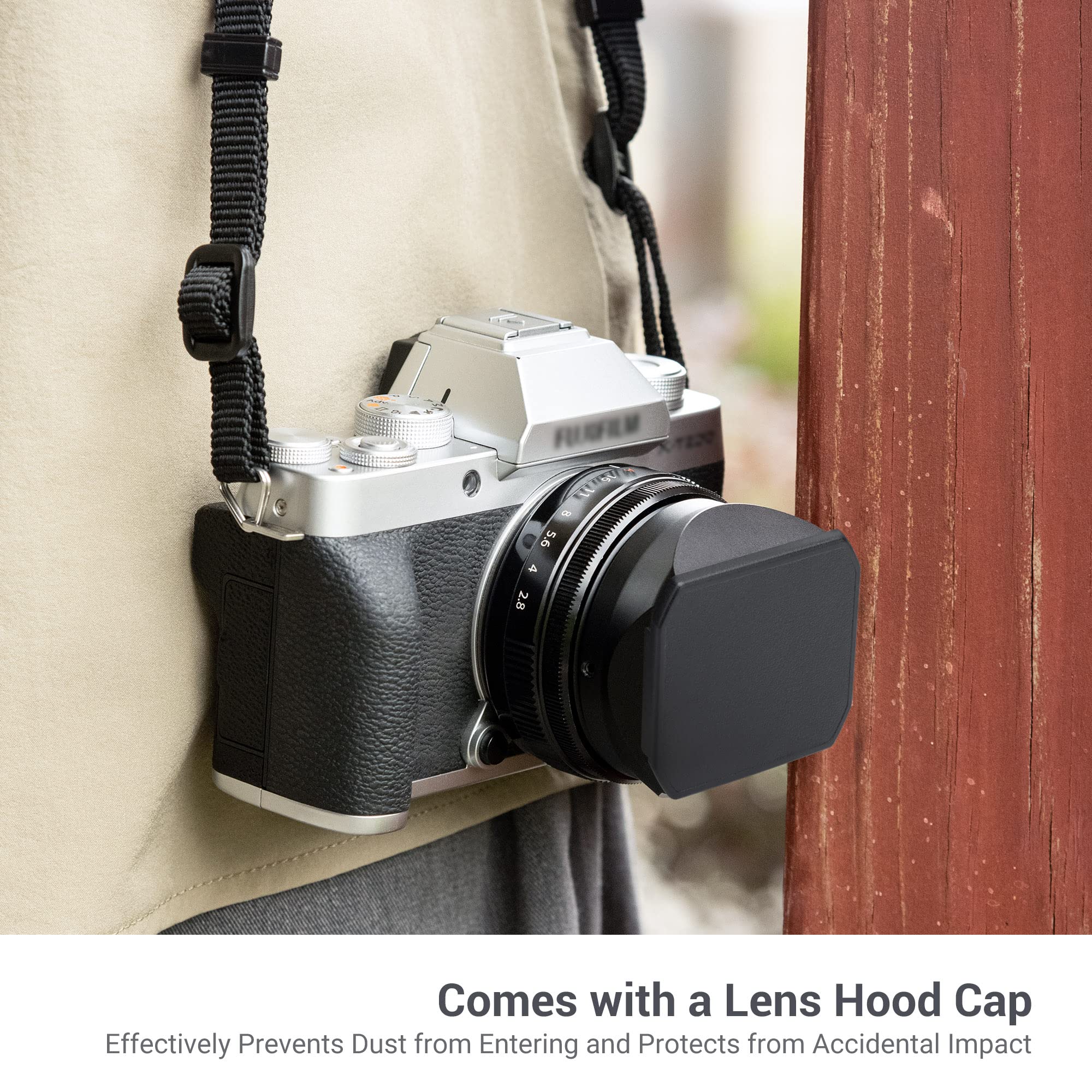 Jjc Lh Xf27 Metal Lens Hood Shade For Fuji Fujifilm Fujinon Xf 27Mm F/2.8 R Wr Lens On X E4 Xe4 Camera, Xf27Mm F/2.8 Square Lens