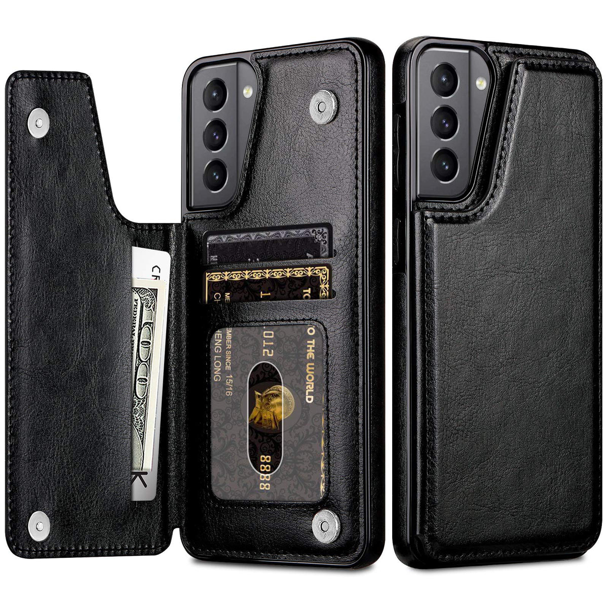 Hiandier Compatible With Samsung Galaxy S21 Plus Wallet Case 5G 6.7 Inch Slim Protective Case With Credit Card Slot Holder Flip