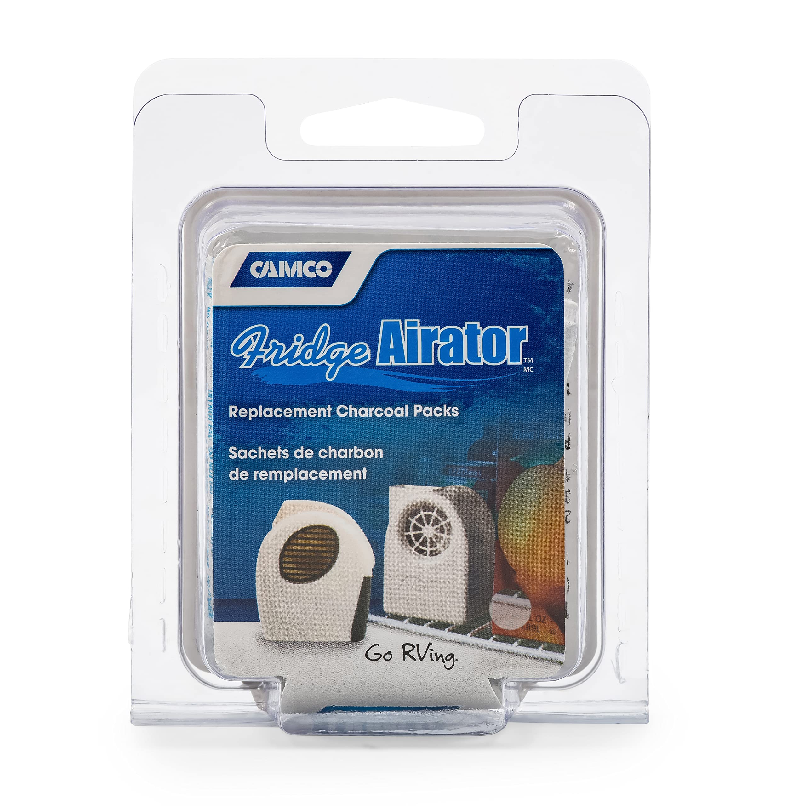 Camco Fridge Airator Replacement Charcoal Packs | Designed To Keep Food Fresher Longer | Help Eliminate Odors | (42093)