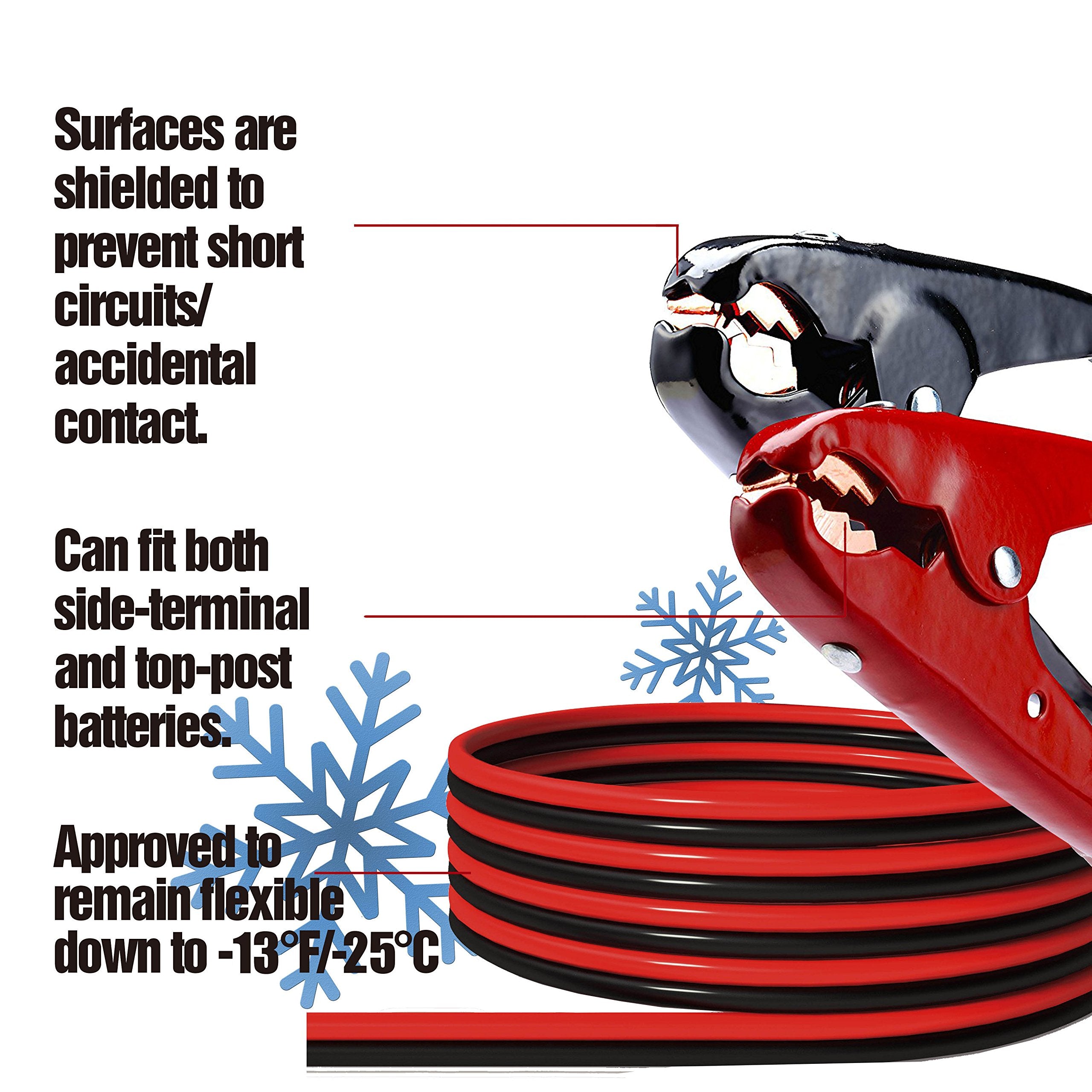 Cartman 2 Gauge 16 Feet Jumper Cable 800Amp Heavy Duty Booster Cables With Carry Bag
