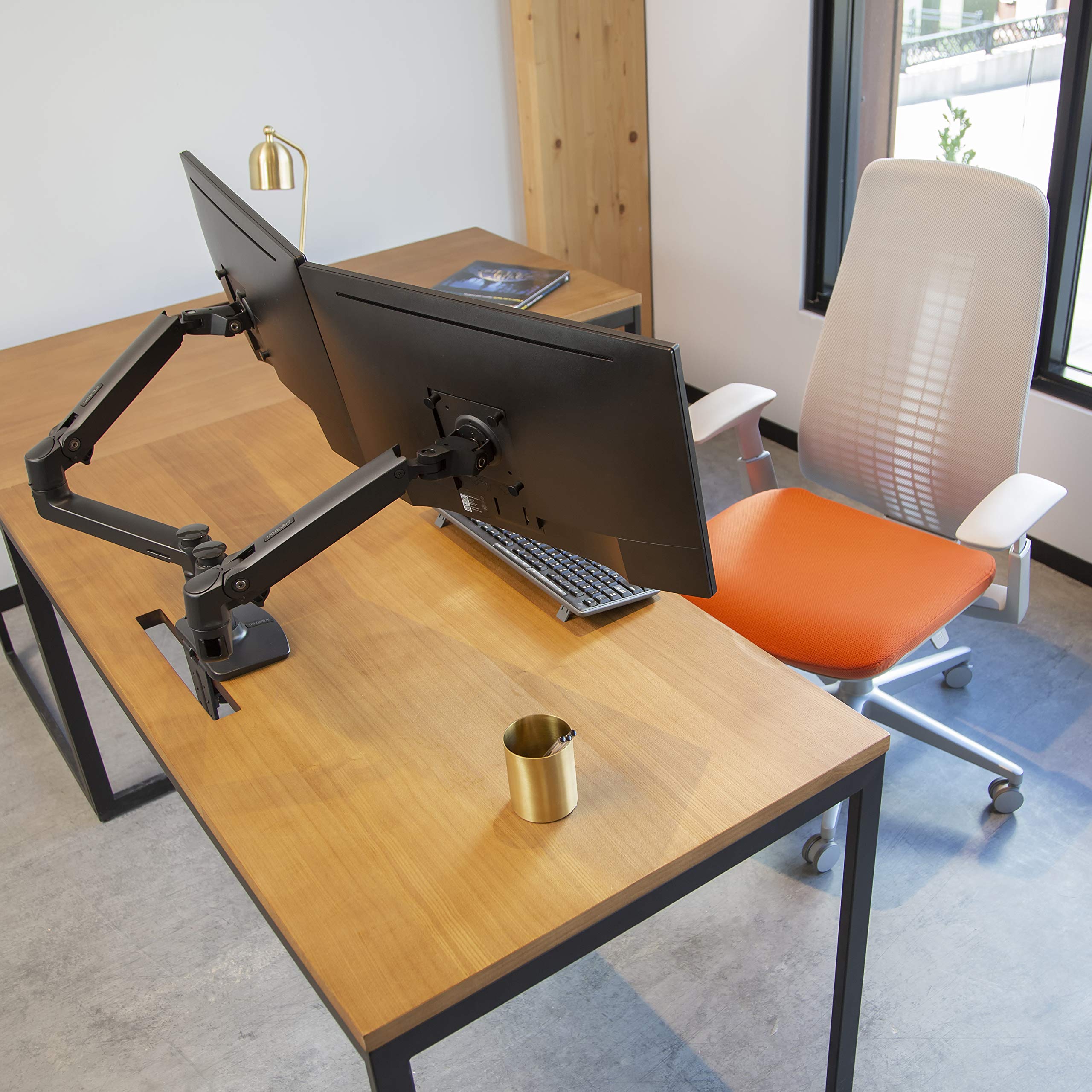 Ergotron � LX Dual Monitor Arm, VESA Desk Mount � for 2 Monitors Up to 27 Inches, 7 to 20 lbs Each � Matte Black
