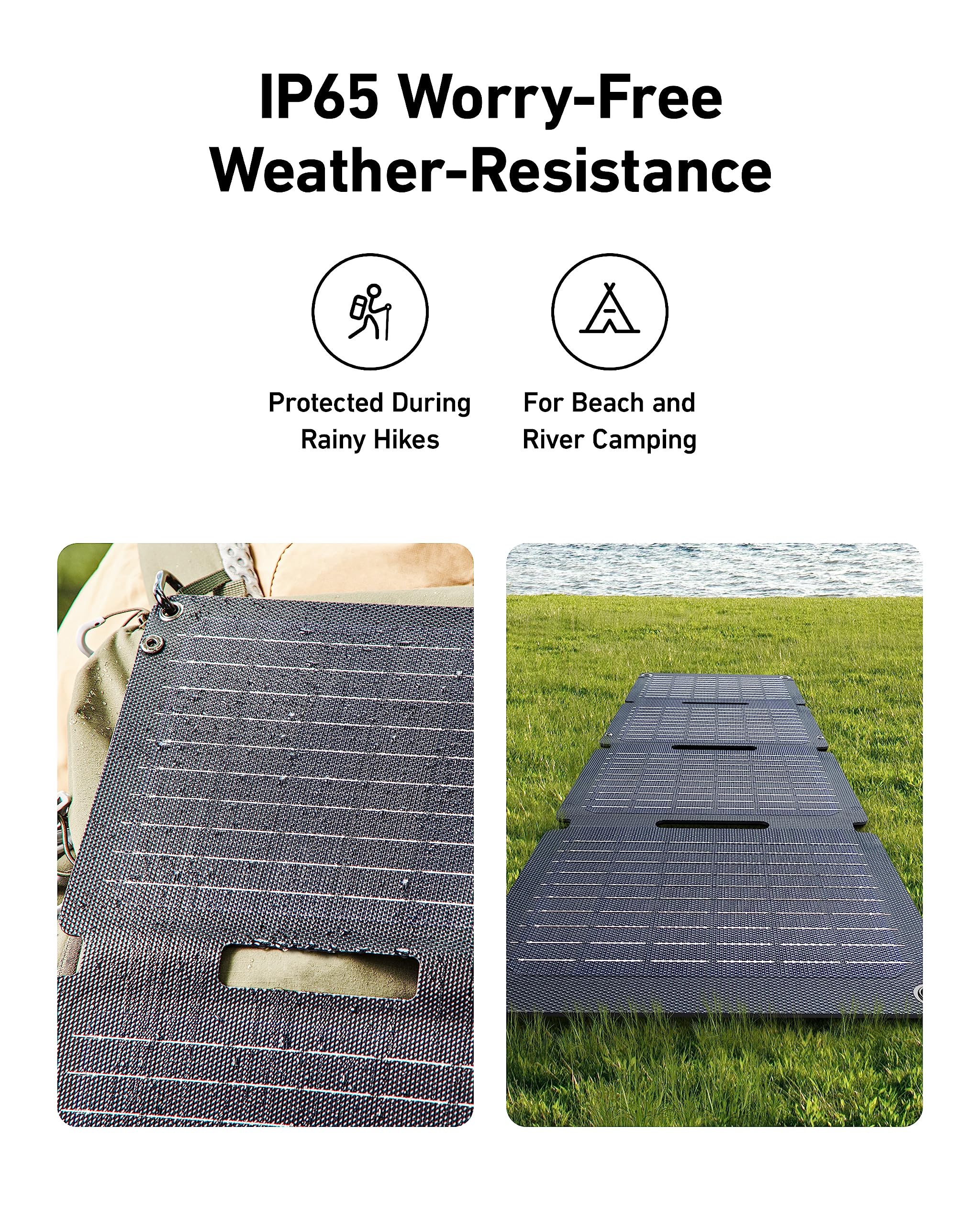 Anker Solix Ps30 Solar Panel, 30W Foldable Portable Solar Charger, Ip65 Water And Dust Resistance, Ultra Fast Charging, Charges