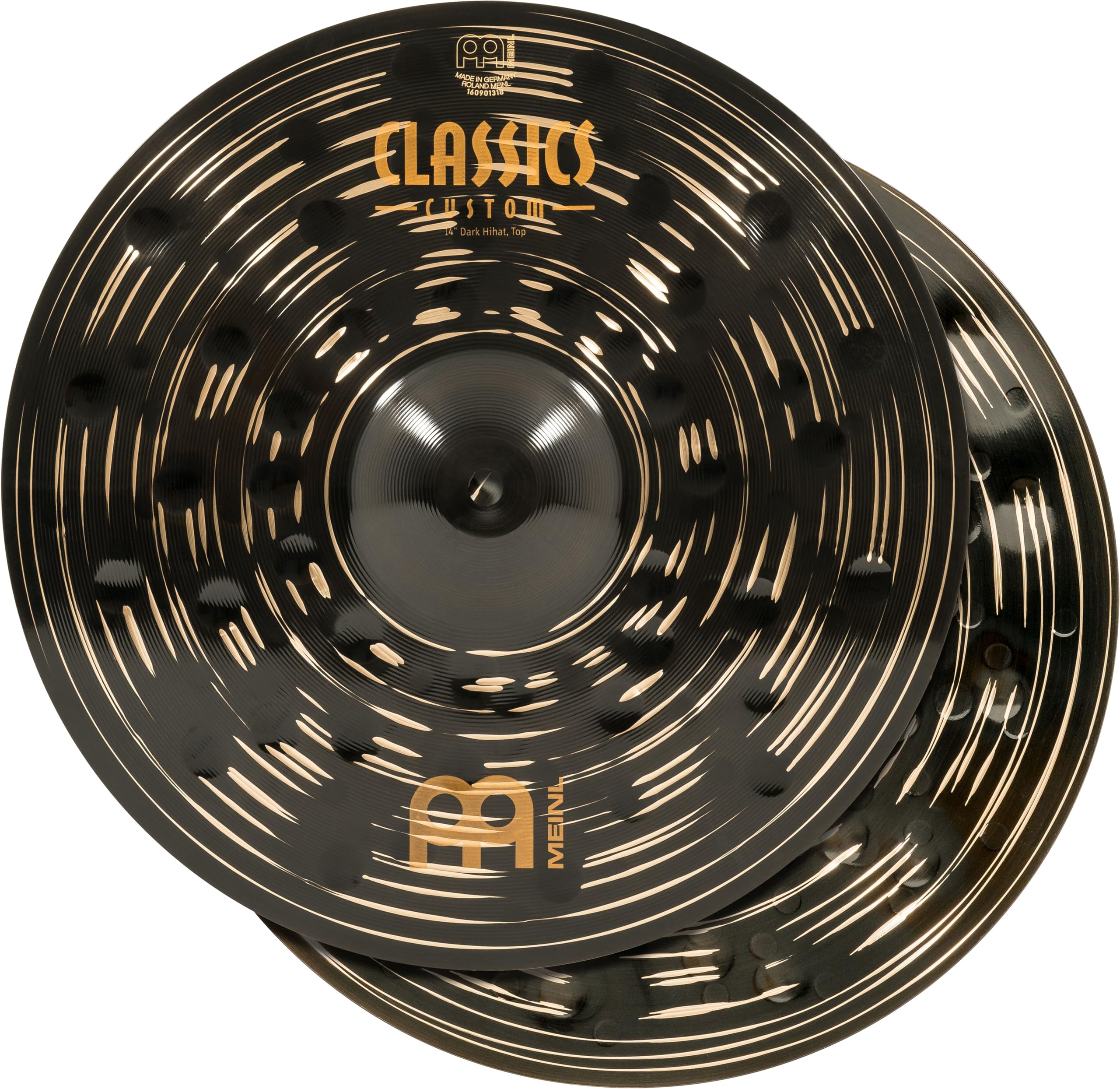 Meinl 14'' Hihat (Hi Hat) Cymbal Pair   Classics Custom Dark   Made In Germany, 2 Year Warranty (Cc14Dah)