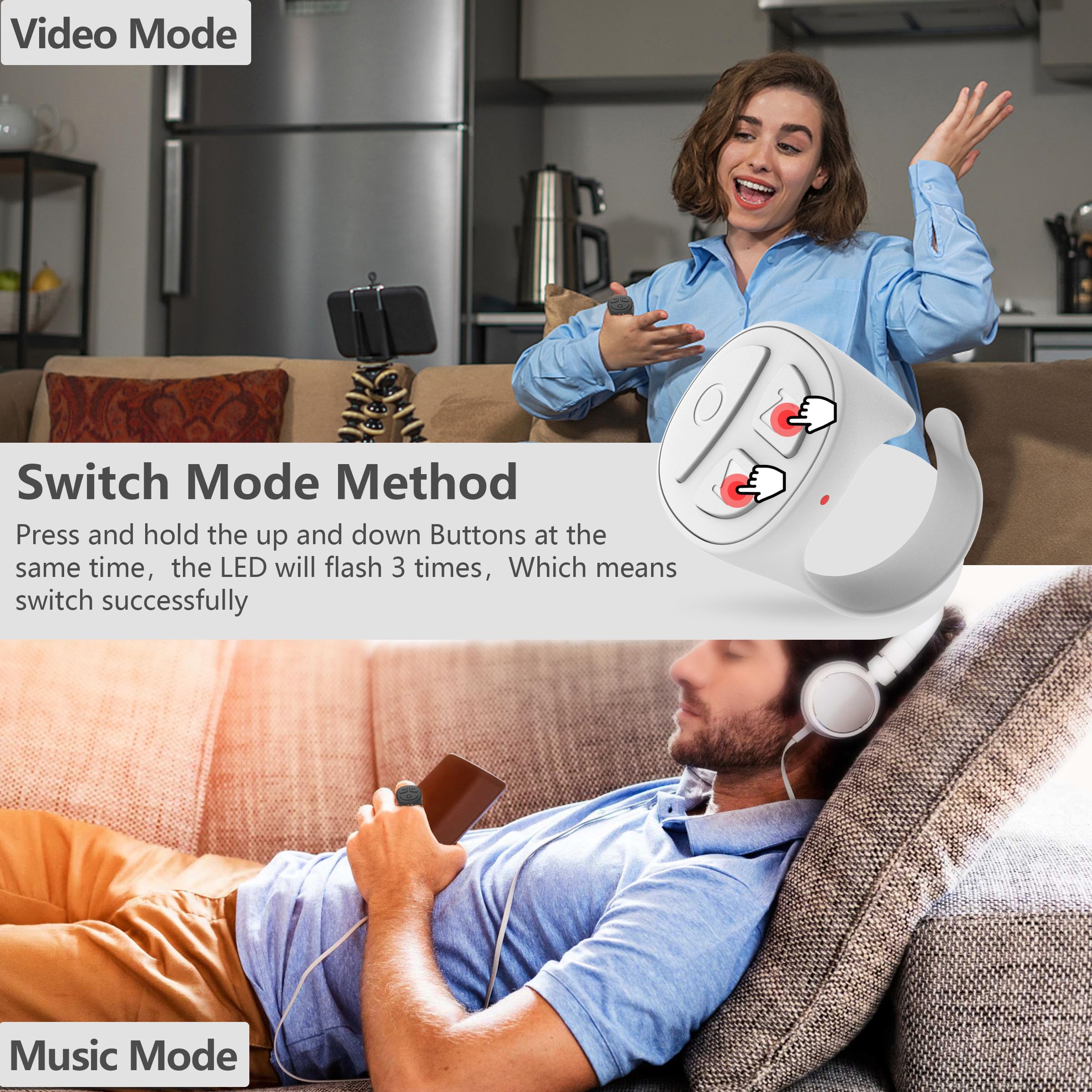 Vekesen Tiktok Scrolling Ring For Iphone, Bluetooth Camera Remote Control, Remote Control For Tik Tok Scrolling Ring For Iphone,