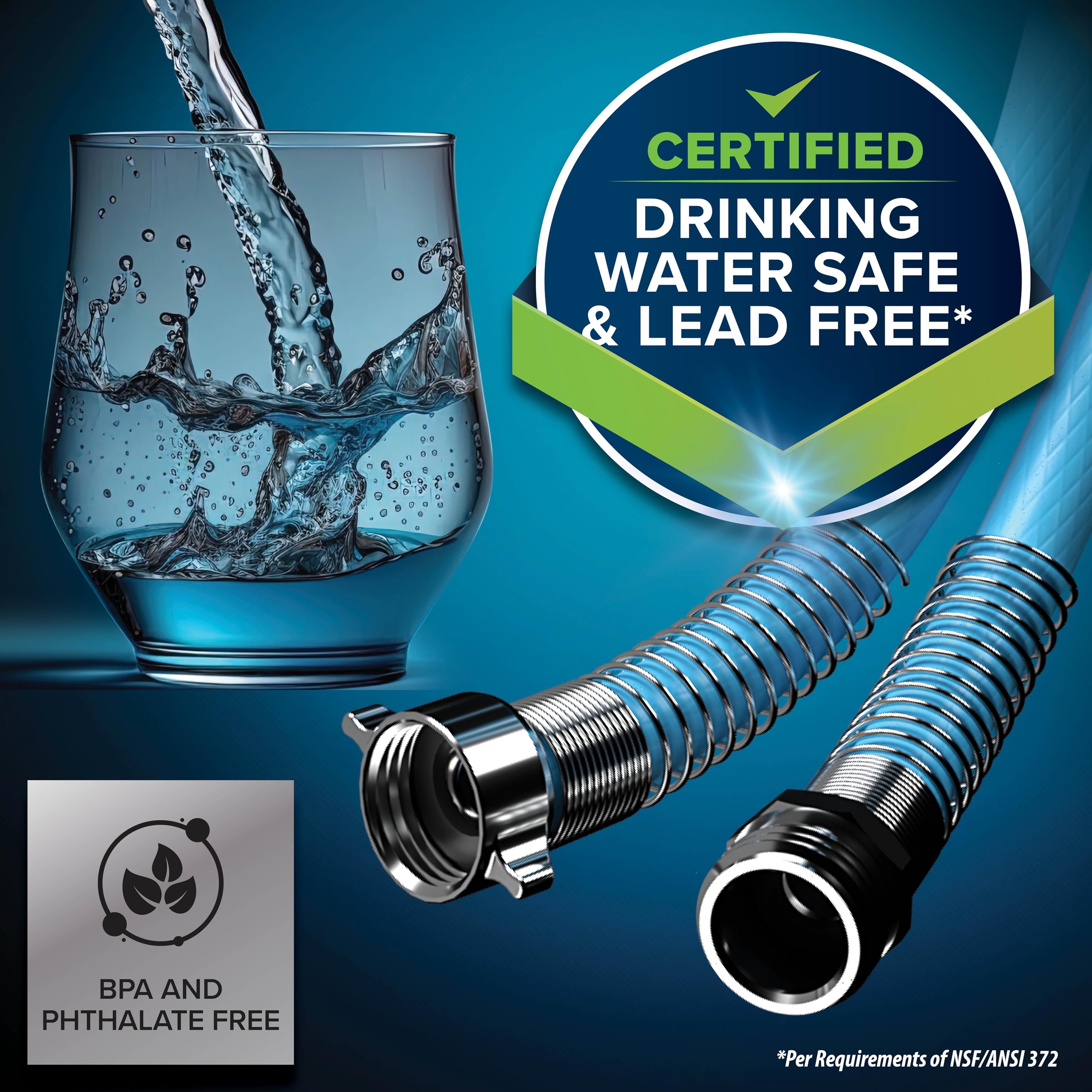 Camco Evoflex 50-Ft Rv Drinking Water Hose - Features Extra Flexible Design W/Stainless Steel Strain Relief Ends - Lead-Free, Bp,WBHOMB07W4RYFHV
