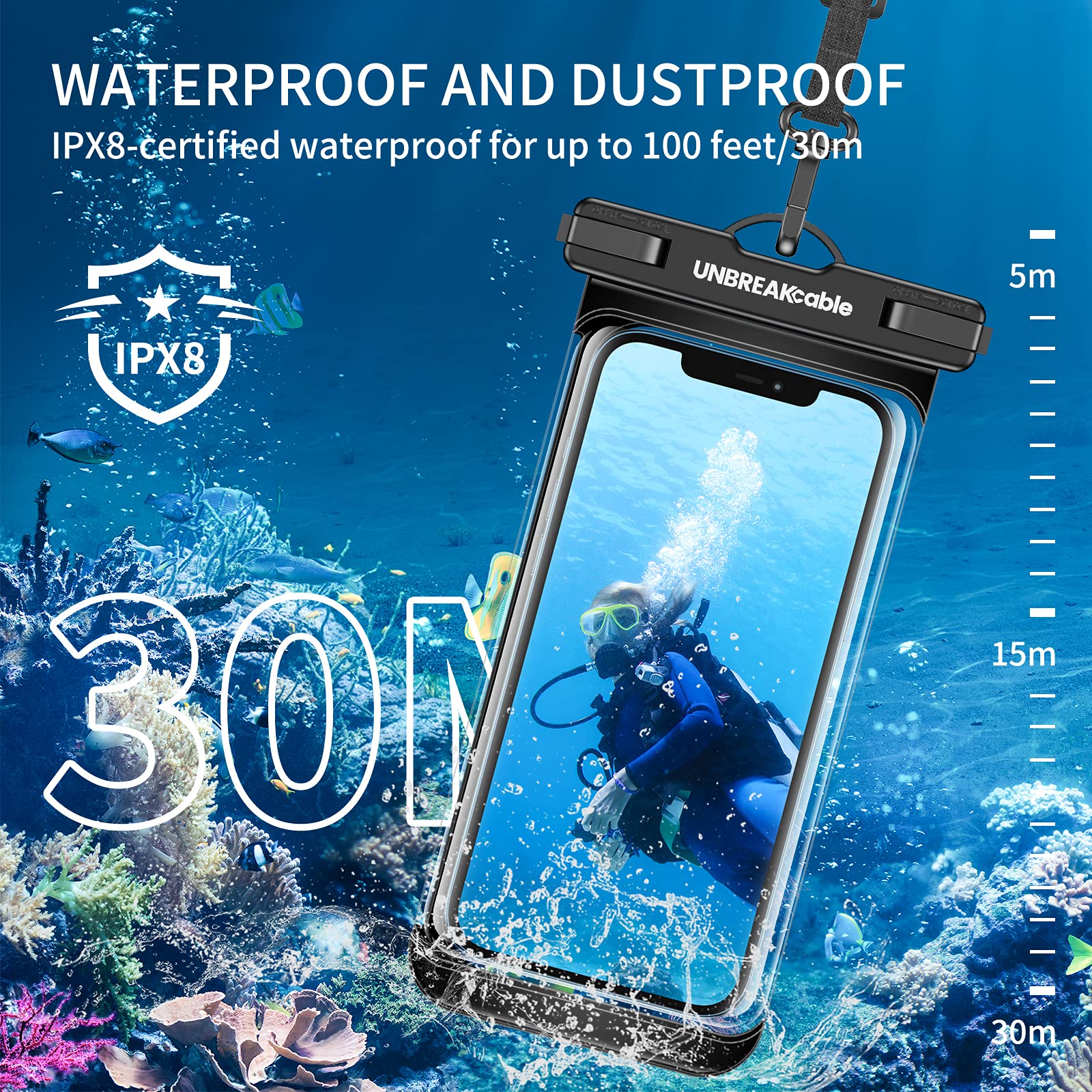 Unbreakcable Waterproof Phone Pouch Case  2 Packsipx8 Waterproof] Sensitive Touch] Up To 7] Phone Holder Dry Bag Underwater Phon