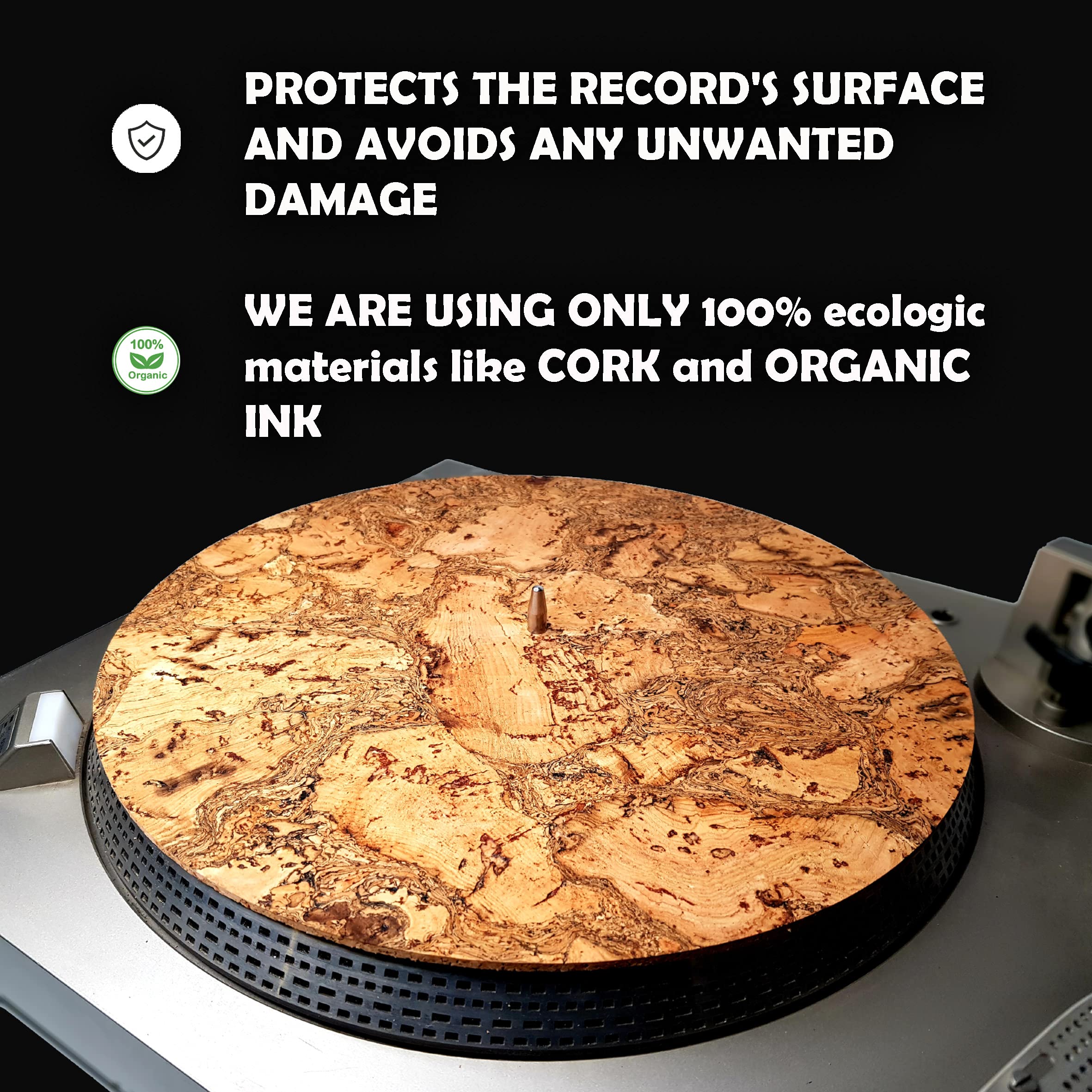 Tazstudio Premium Slipmat  Cork Turntable Mat For Better Sound Support On Vinyl Lp Record Player  Decorative Specially Designed